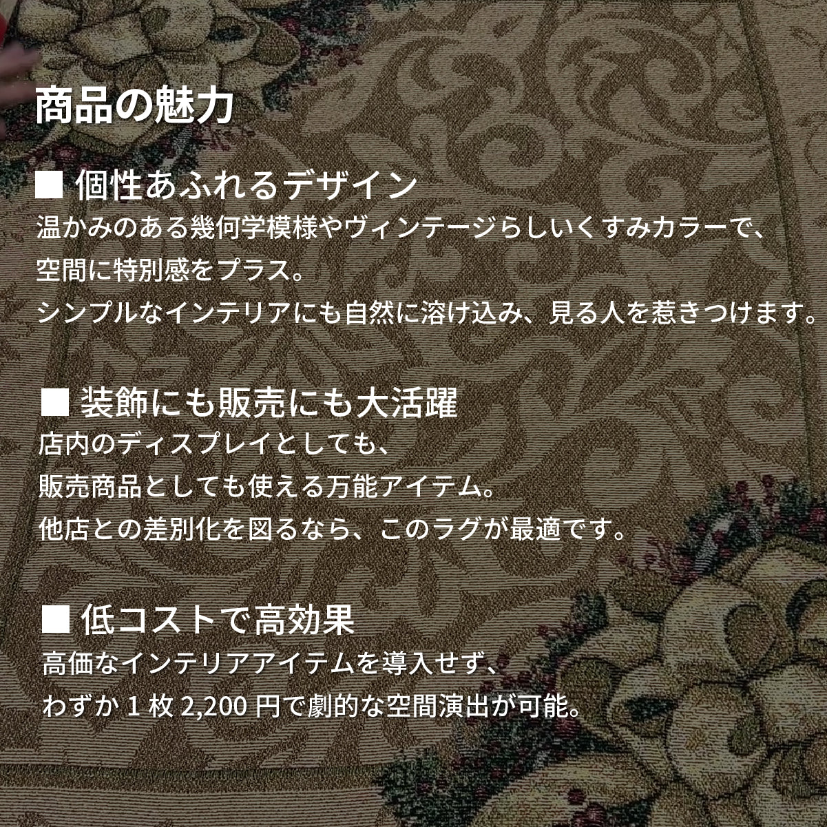 【2日間限定】ビンテージラグマット