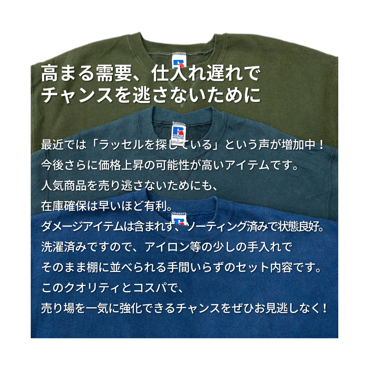 【2日間限定】90s~00s ラッセルスウェット&パーカー(10枚組)