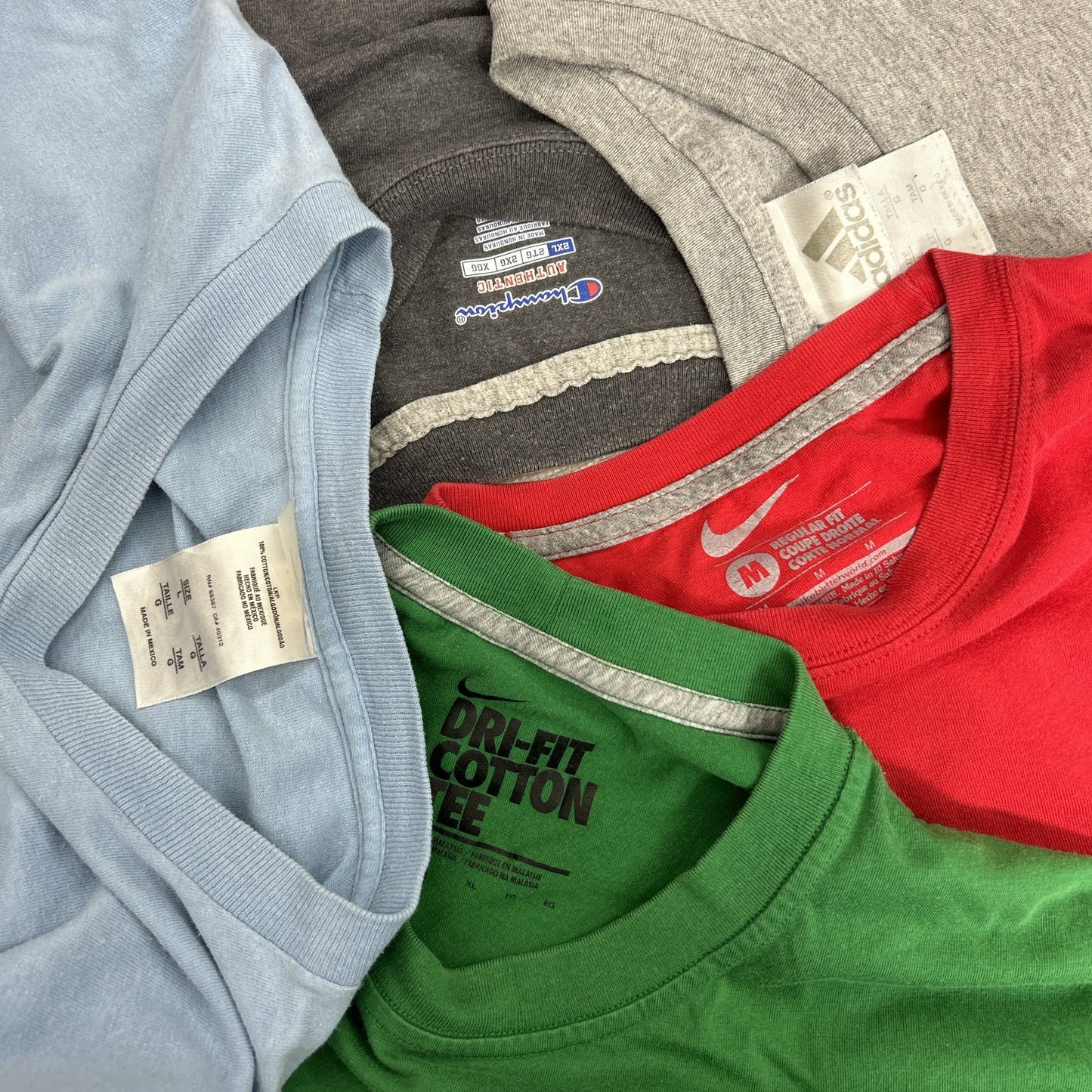 古着卸 現物まとめ売り 洗濯済み スポーツブランドミックス 半袖Tシャツ 20枚セット(M-4XL)ナイキ、アディダス等
