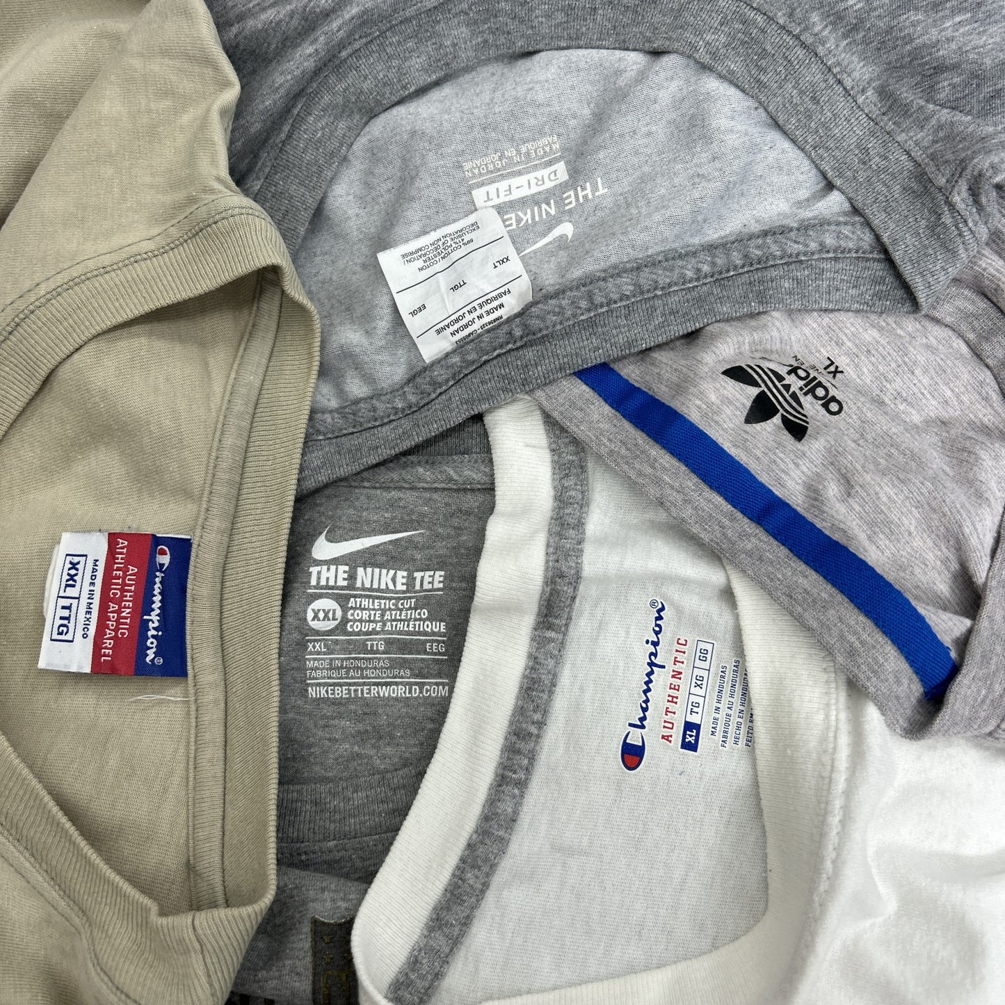 古着卸 現物まとめ売り 洗濯済み スポーツブランドミックス 半袖Tシャツ 20枚セット(M-4XL)ナイキ、アディダス等