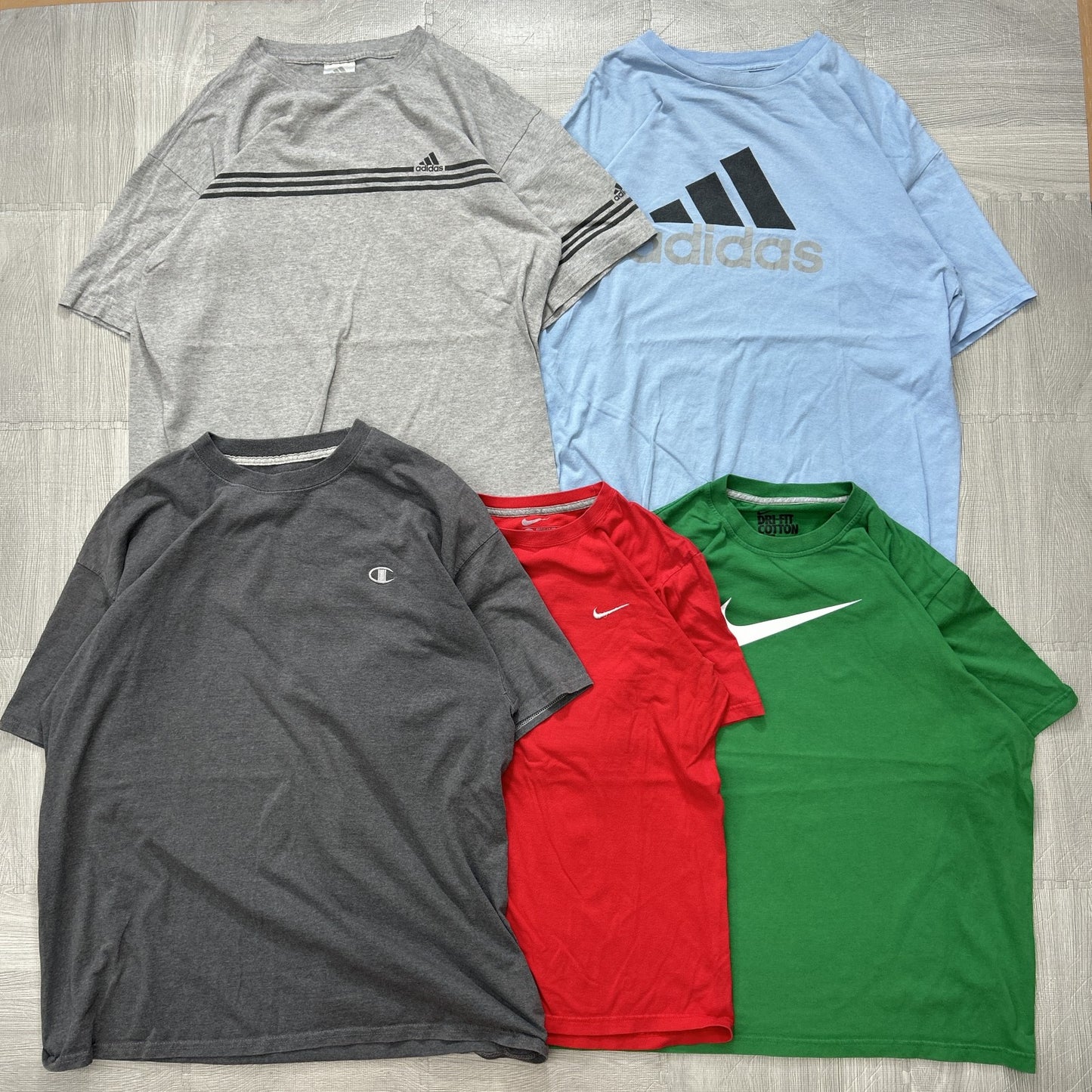 古着卸 現物まとめ売り 洗濯済み スポーツブランドミックス 半袖Tシャツ 20枚セット(M-4XL)ナイキ、アディダス等