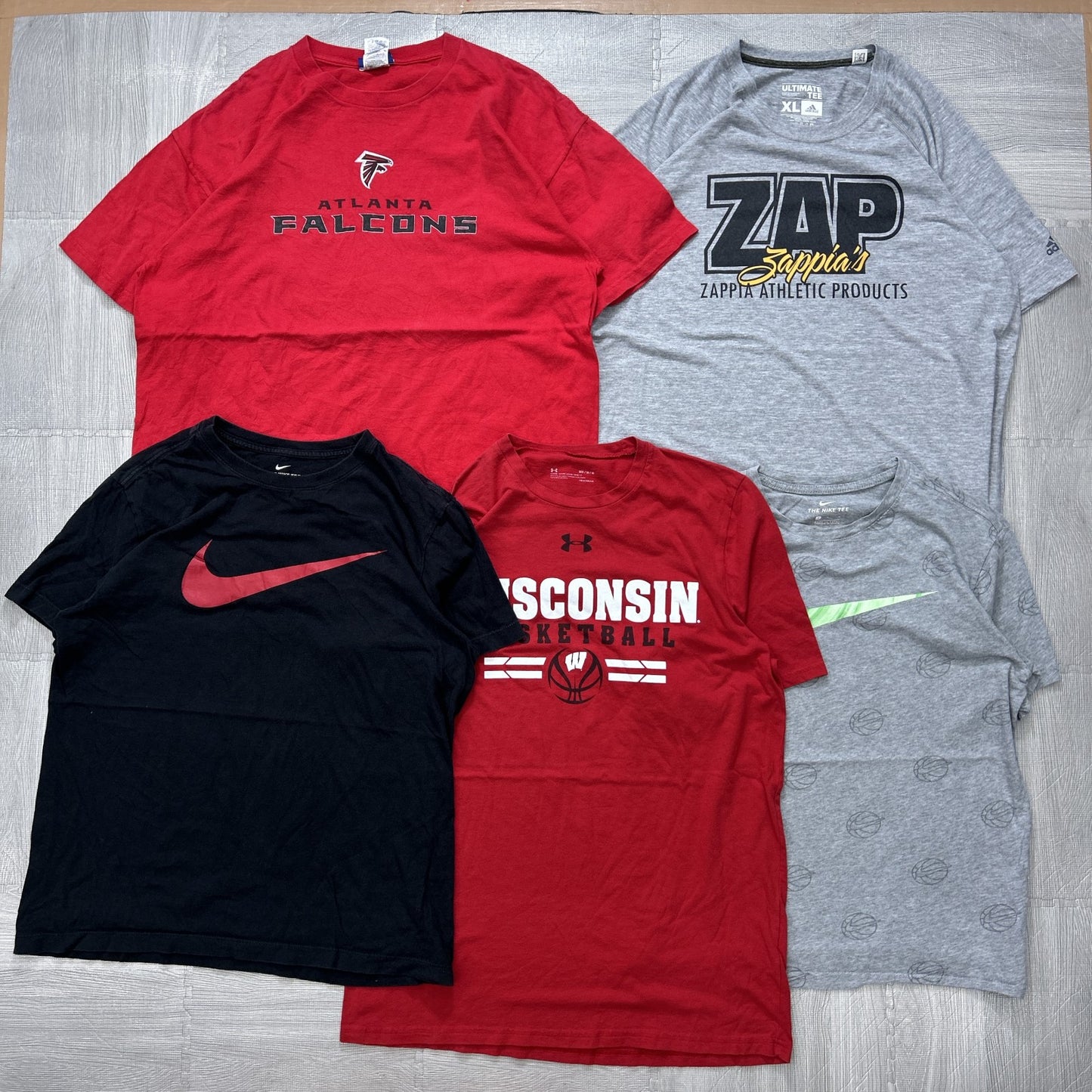 古着卸 現物まとめ売り 洗濯済み スポーツブランドミックス 半袖Tシャツ 20枚セット(M-4XL)ナイキ、アディダス等