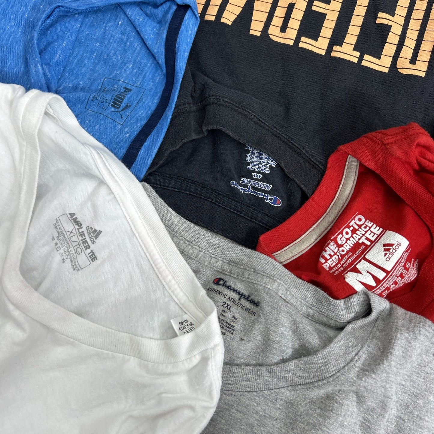 古着卸 現物まとめ売り 洗濯済み スポーツブランドミックス 半袖Tシャツ 20枚セット(M-4XL)ナイキ、アディダス等
