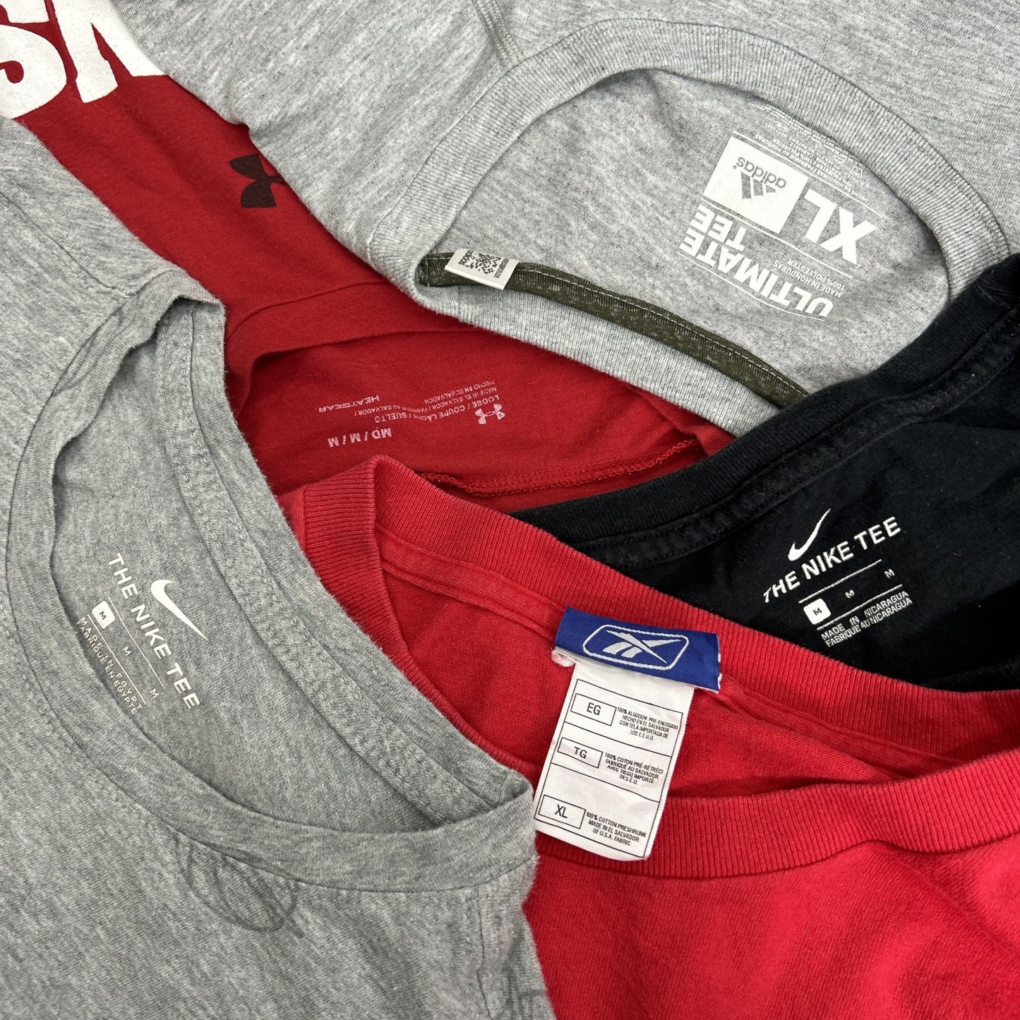 古着卸 現物まとめ売り 洗濯済み スポーツブランドミックス 半袖Tシャツ 20枚セット(M-4XL)ナイキ、アディダス等