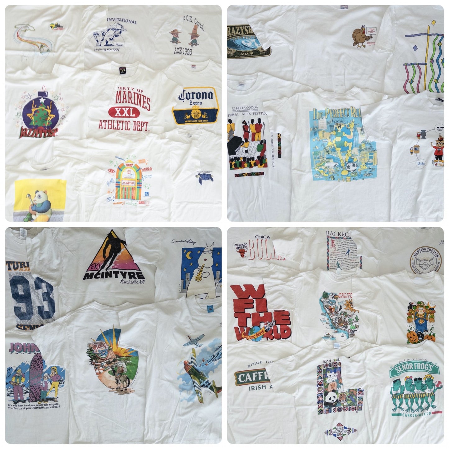 古着卸 現物まとめ売り 洗濯済み 90s USA製 ホワイト 白 半袖Tシャツ シングルステッチ 30枚セット(M-XXL)
