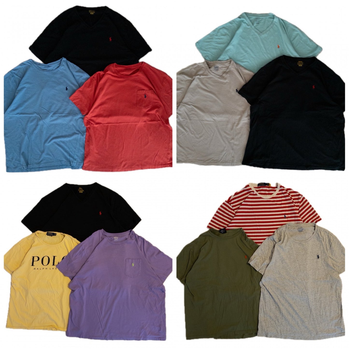 古着卸 現物まとめ売り 洗濯済み POLO ラルフローレン 半袖Tシャツ 12枚セット(M-XXL)