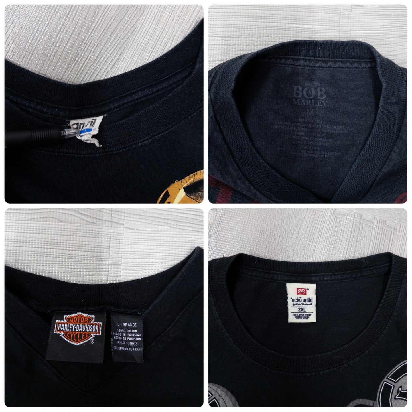古着卸 現物まとめ売り 洗濯済み 00s~ 良デザイン ブラックTシャツ 20枚セット (S-XXL) ハーレーダビッドソン等