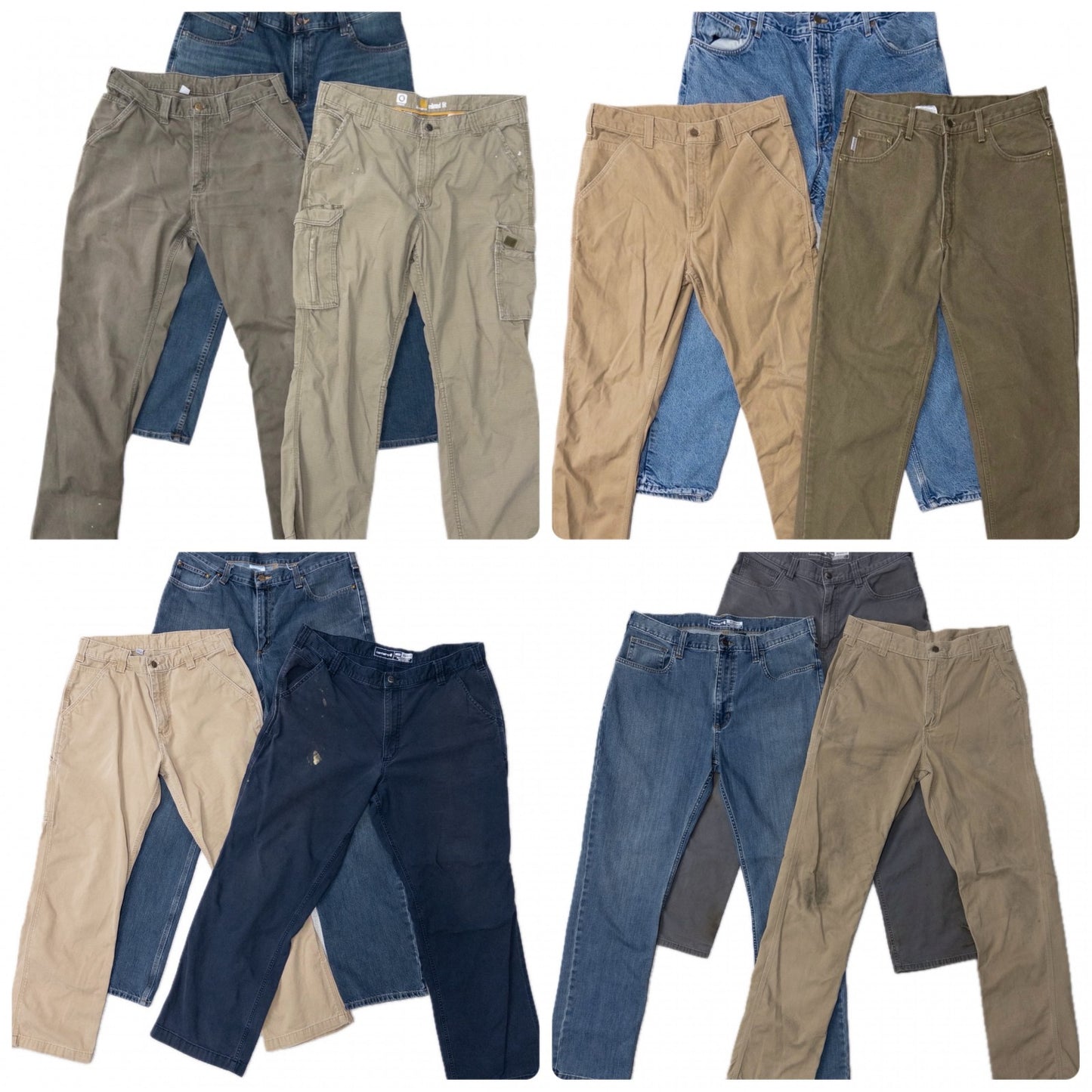 古着卸 現物まとめ売り 洗濯済み カーハート パンツミックス 12本セット (W32-W40)