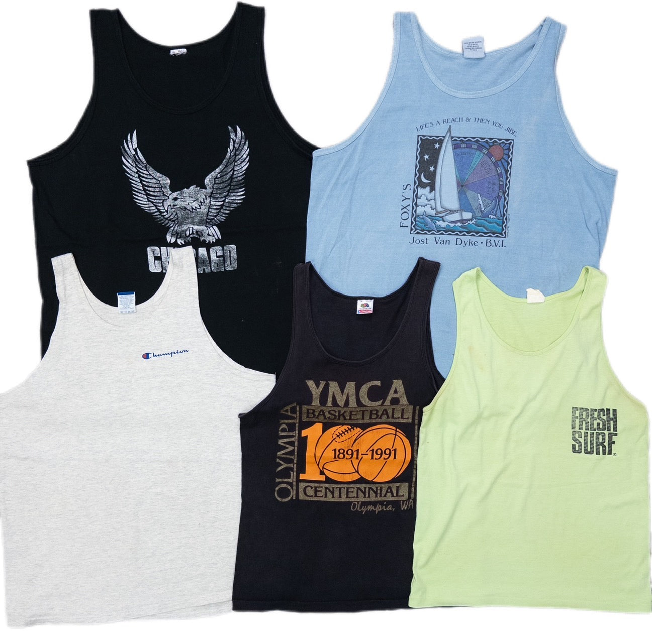 古着卸 現物まとめ売り 洗濯済み 90s ブランドミックス タンクトップ 20枚セット(S-XXXL)チャンピオン、ラッセル等