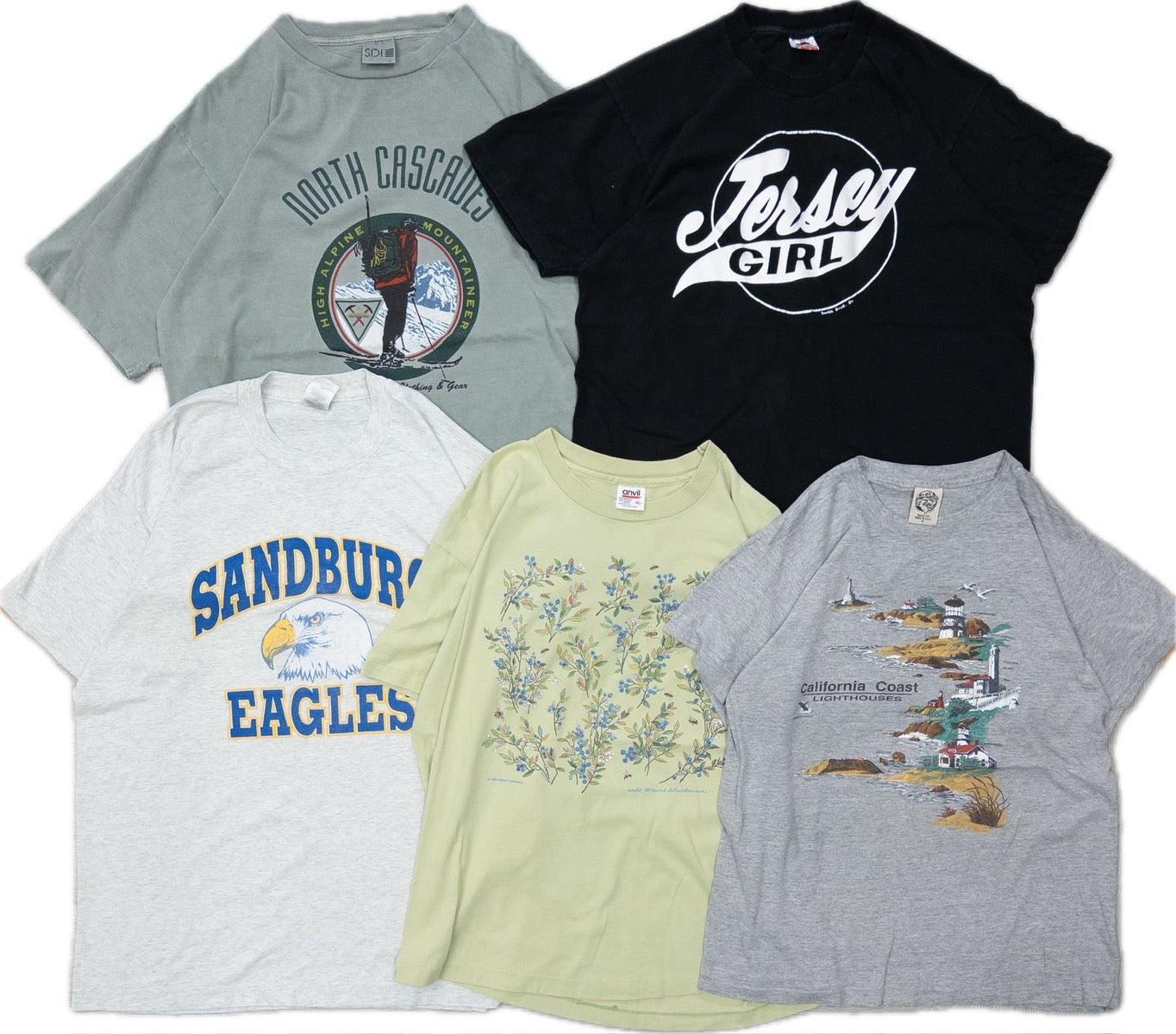 古着卸 現物まとめ売り 洗濯済み 90s シングルステッチ 半袖 カラーTシャツ 20枚セット(M-XL)