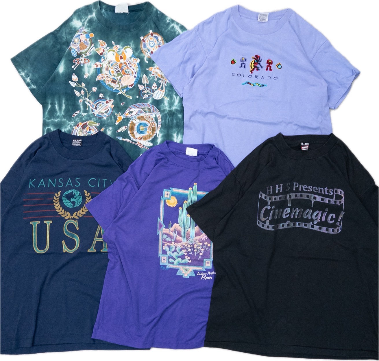 古着卸 現物まとめ売り 洗濯済み 90s シングルステッチ 半袖 カラーTシャツ 20枚セット(M-XL)