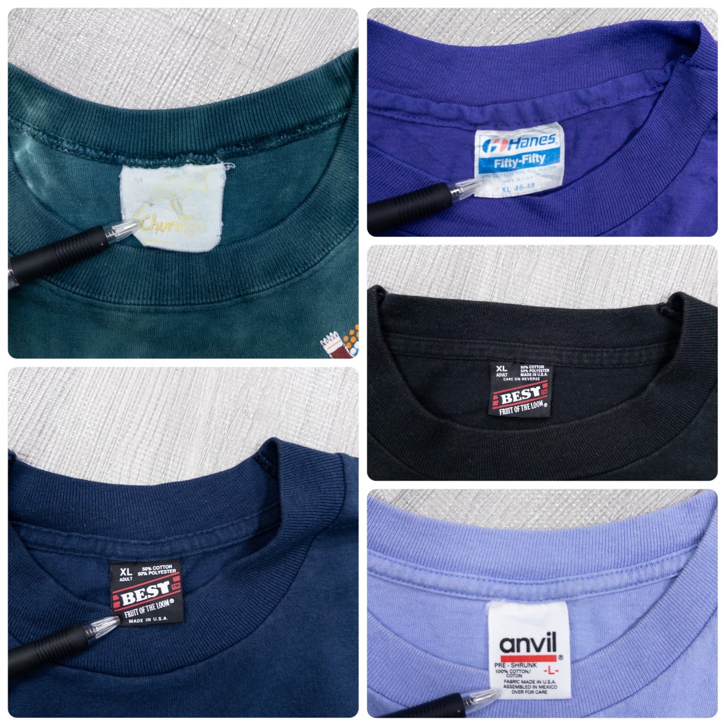 古着卸 現物まとめ売り 洗濯済み 90s シングルステッチ 半袖 カラーTシャツ 20枚セット(M-XL)