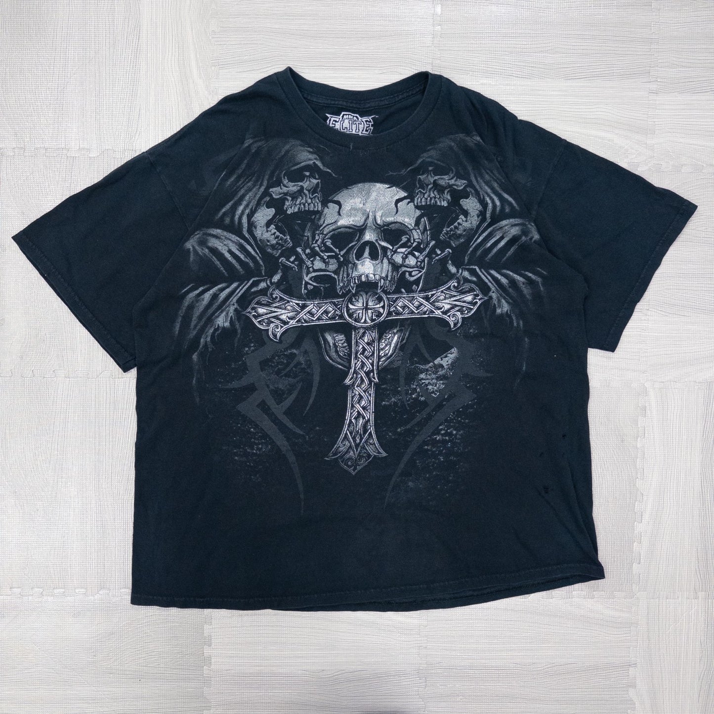 古着卸 現物まとめ売り 洗濯済み ドクロ スカルプリント 半袖Tシャツ 12枚セット (S-XXL)