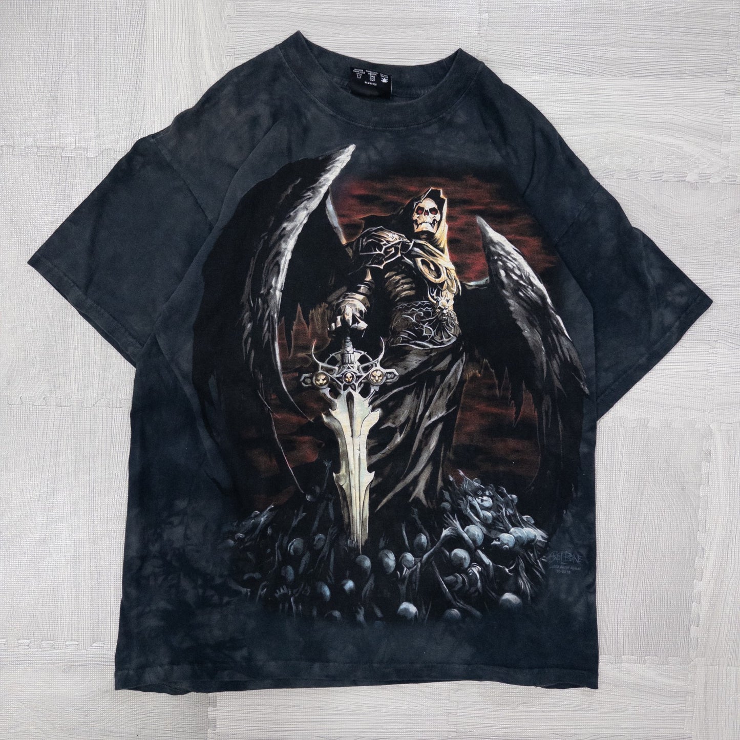 古着卸 現物まとめ売り 洗濯済み ドクロ スカルプリント 半袖Tシャツ 12枚セット (S-XXL)