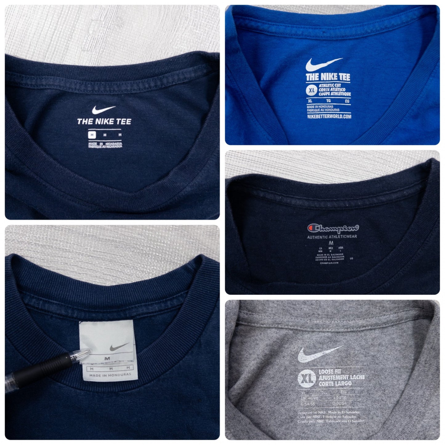 古着卸 現物まとめ売り 洗濯済み スポーツブランドミックス 半袖Tシャツ 20枚セット (S-XXL)ナイキ、チャンピオン等