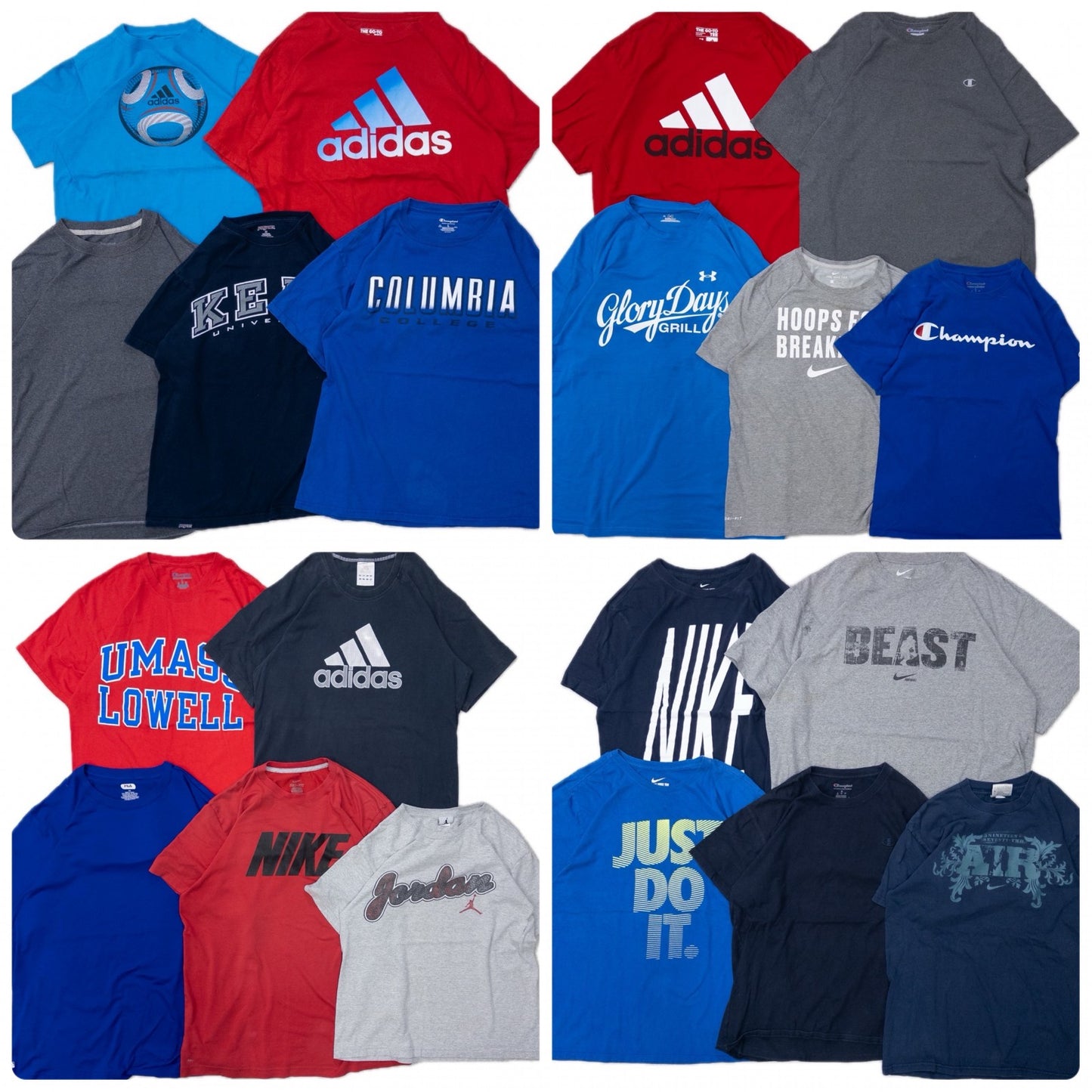 古着卸 現物まとめ売り 洗濯済み スポーツブランドミックス 半袖Tシャツ 20枚セット (S-XXL)ナイキ、チャンピオン等