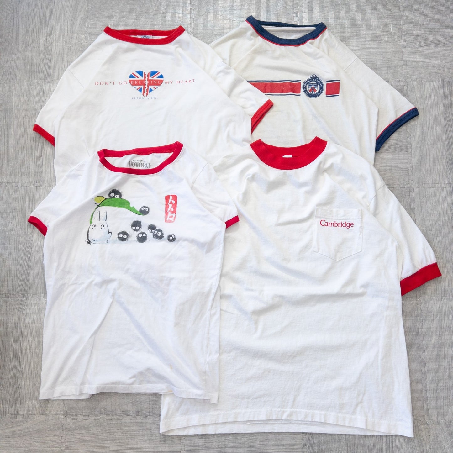 古着卸 現物まとめ売り 洗濯済み ビンテージ リンガーTシャツ 14枚セット (S-XL)