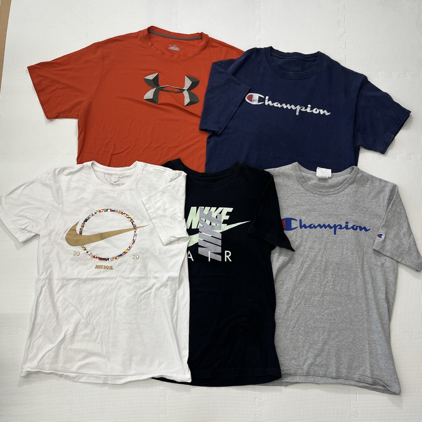 古着卸 現物まとめ売り 洗濯済み スポーツブランドミックス 半袖Tシャツ 20枚セット(S-XXL)ナイキ、チャンピオン等