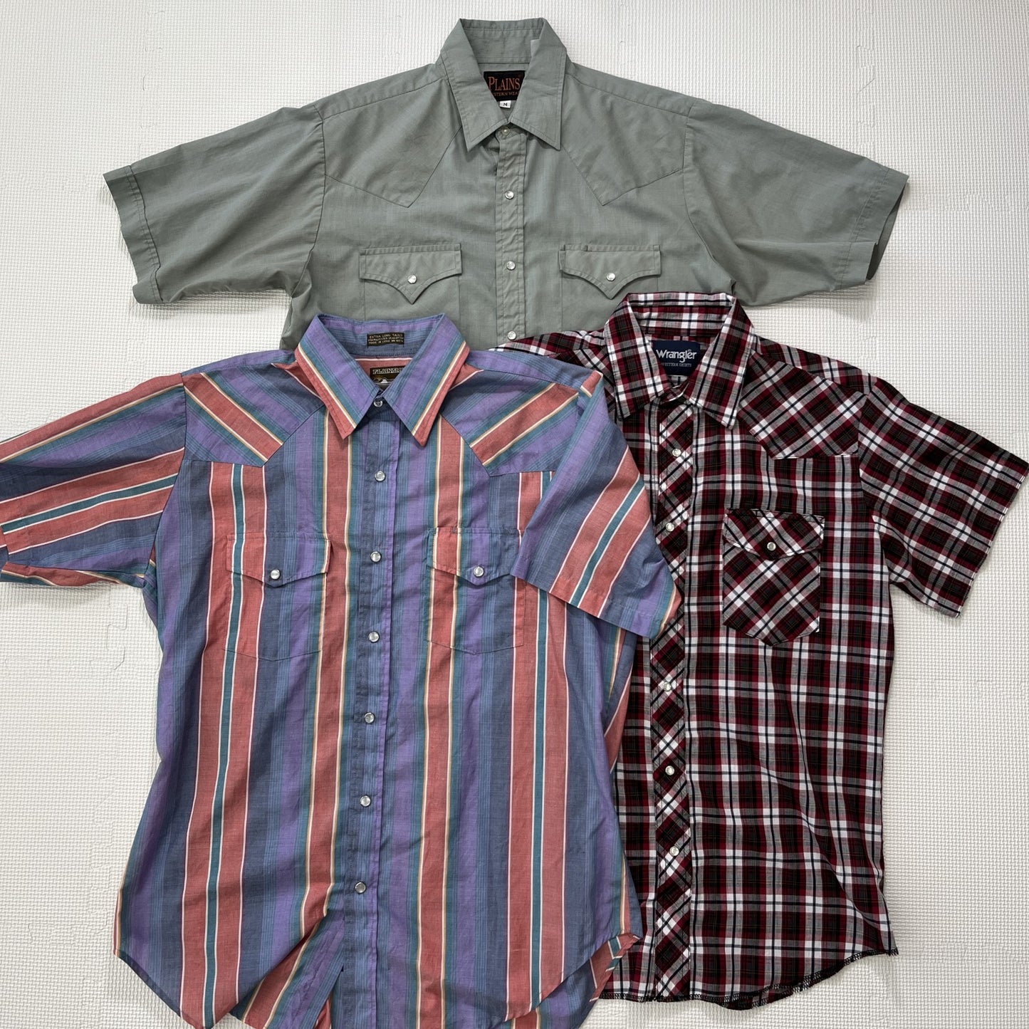 古着卸 現物まとめ売り 洗濯済み 半袖ウエスタンシャツ 12枚セット(M-XL)
