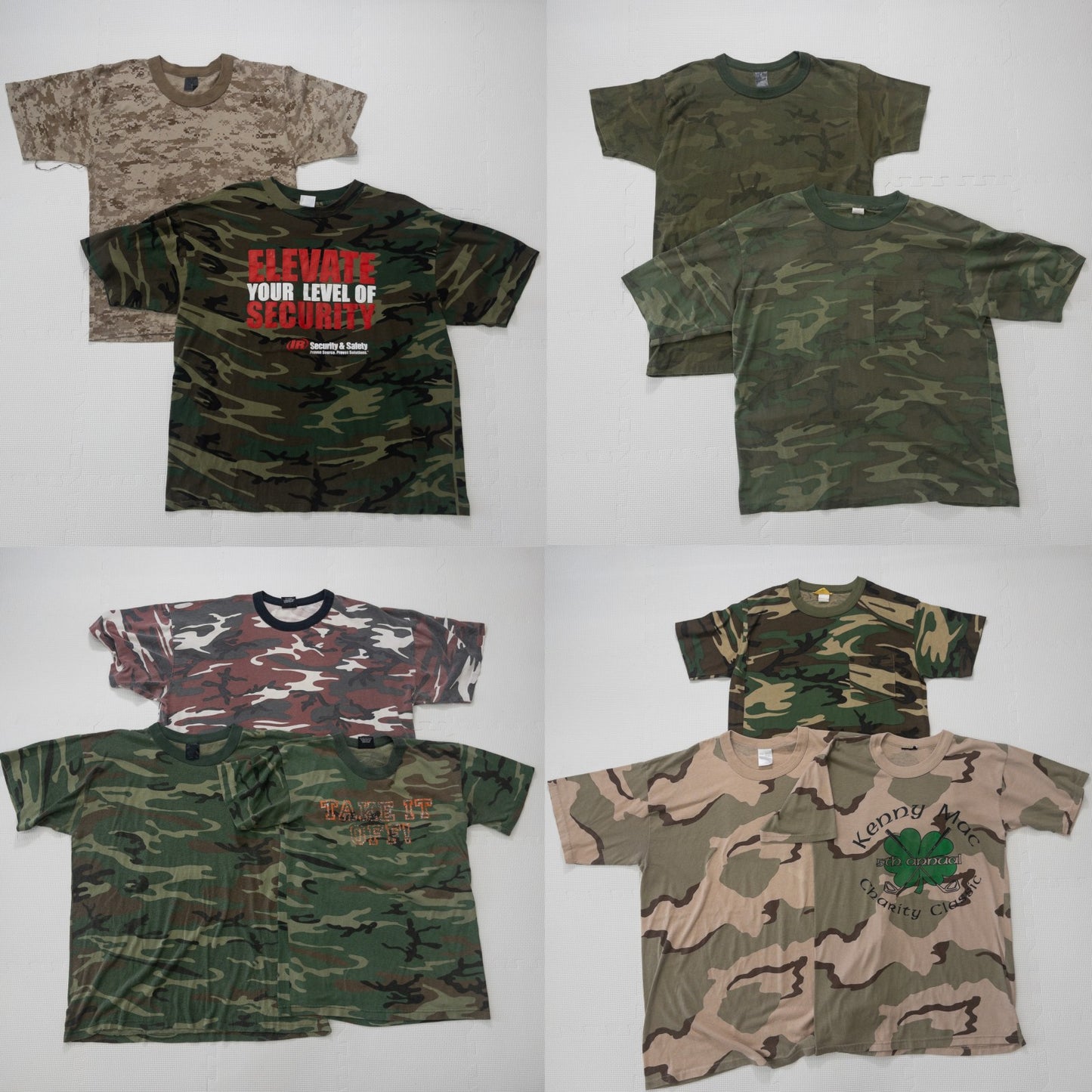 古着卸 現物まとめ売り 洗濯済み 迷彩Tシャツ 10枚セット(S-XXXL)