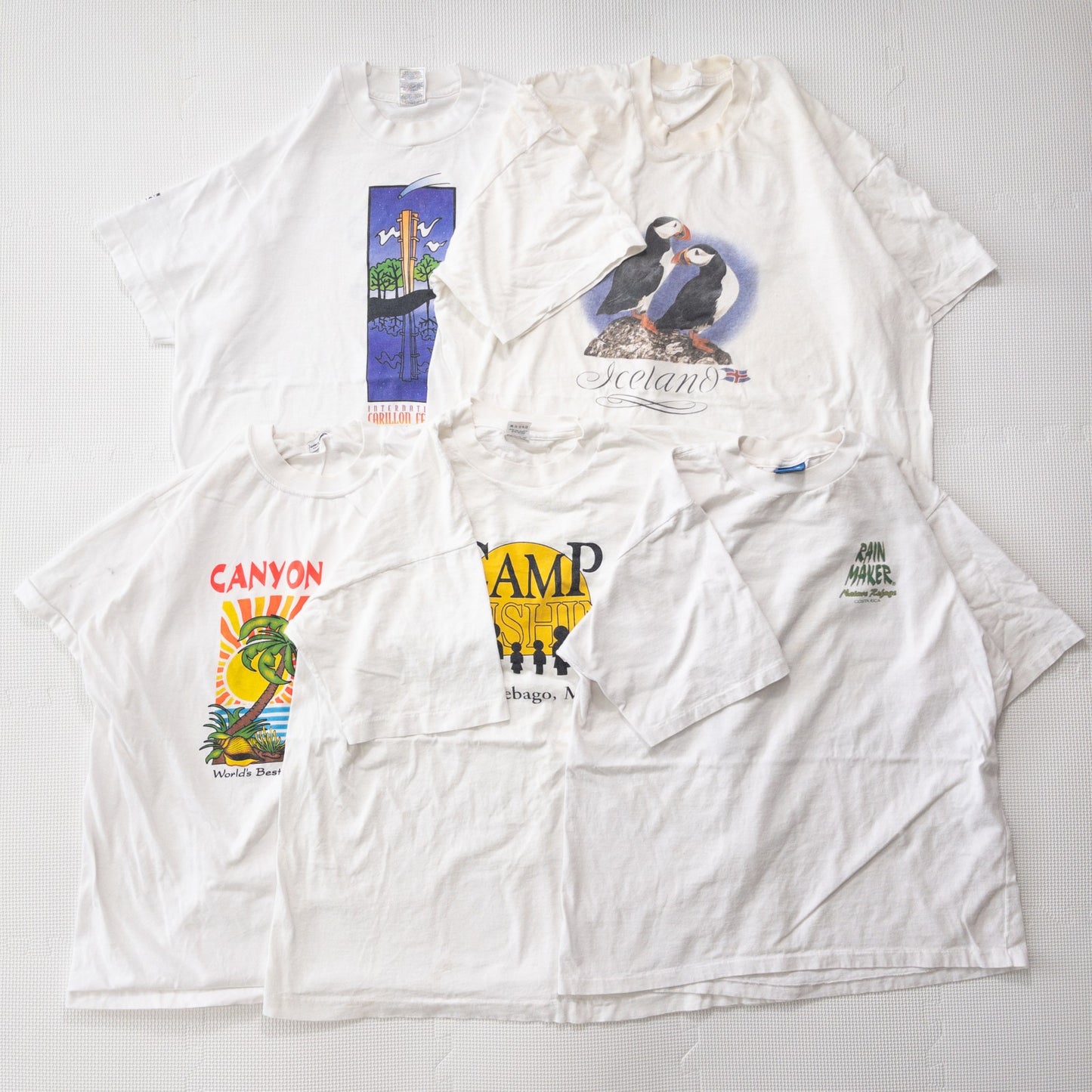 古着卸 現物まとめ売り 洗濯済み 90s シミあり 半袖Tシャツ 白&グレーTシャツ 20枚セット(S-XXL)