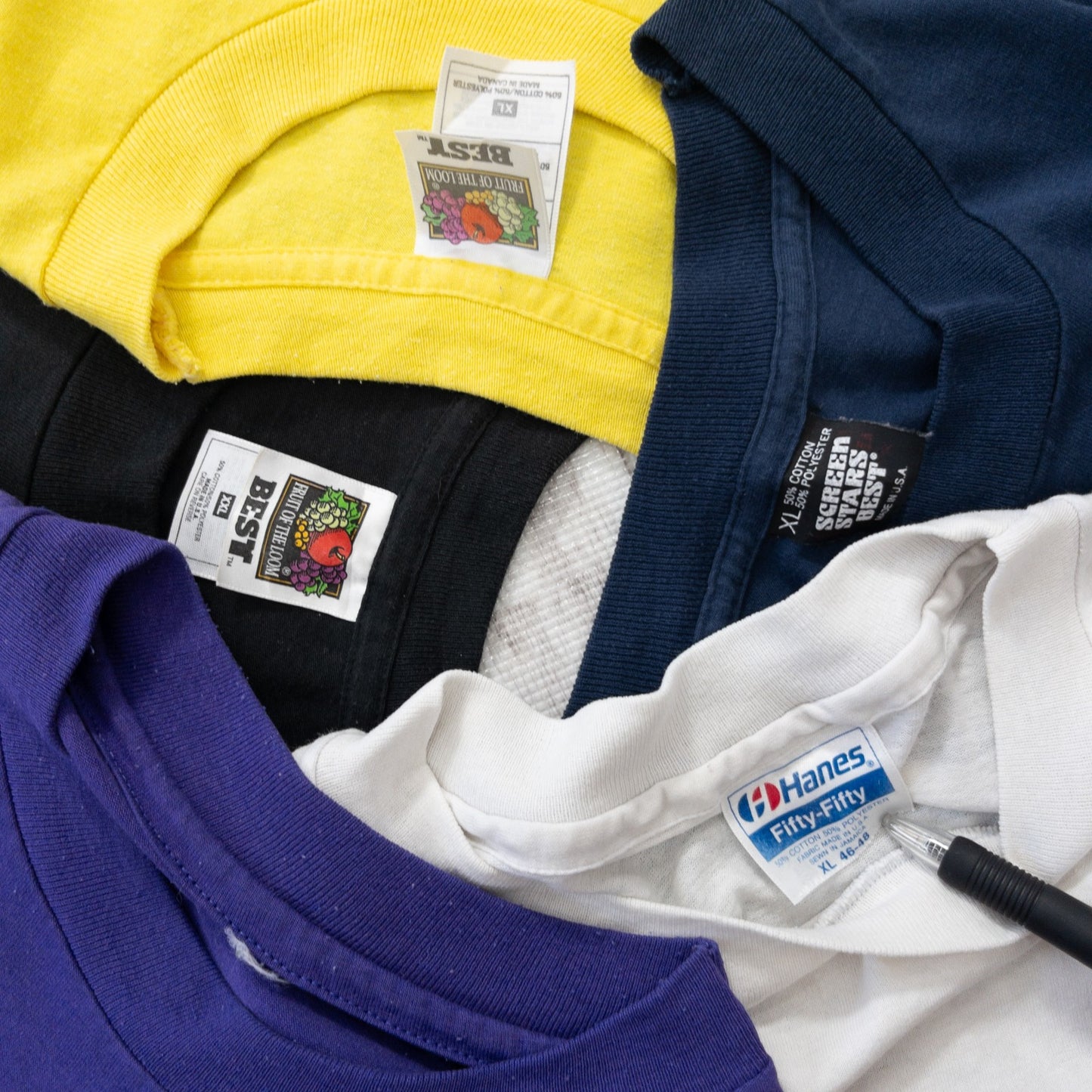 古着卸 現物まとめ売り 洗濯済 90s 半袖 カラーTシャツ 20枚セット(M-XXL)