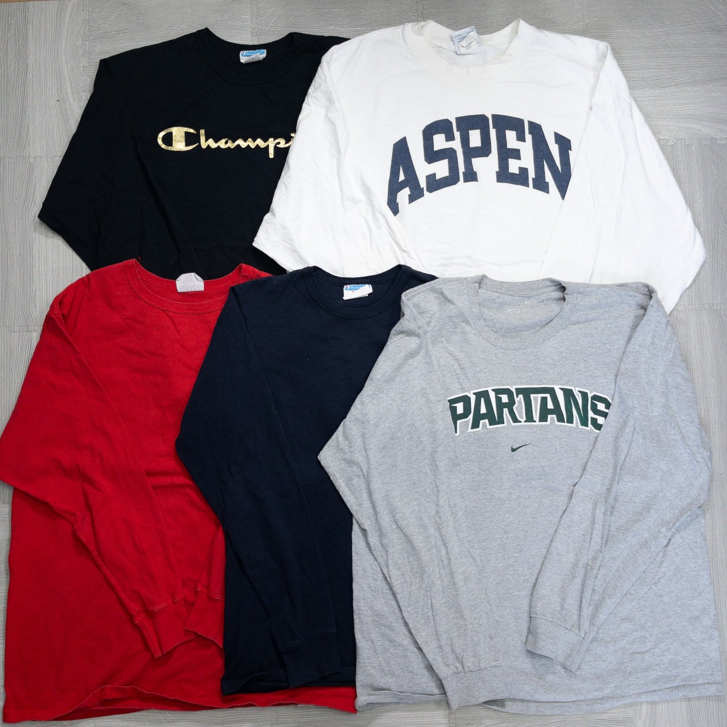 古着卸 現物まとめ売り 洗濯済 スポーツブランドミックス ロンT 長袖Tシャツ 20枚セット(S-XXL)ナイキ、チャンピオン等