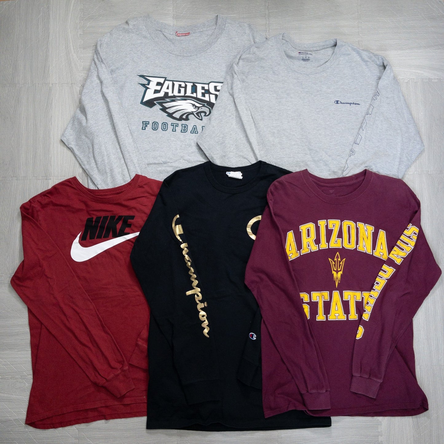 古着卸 現物まとめ売り 洗濯済 スポーツブランドミックス ロンT 長袖Tシャツ 20枚セット(S-XXL)ナイキ、チャンピオン等