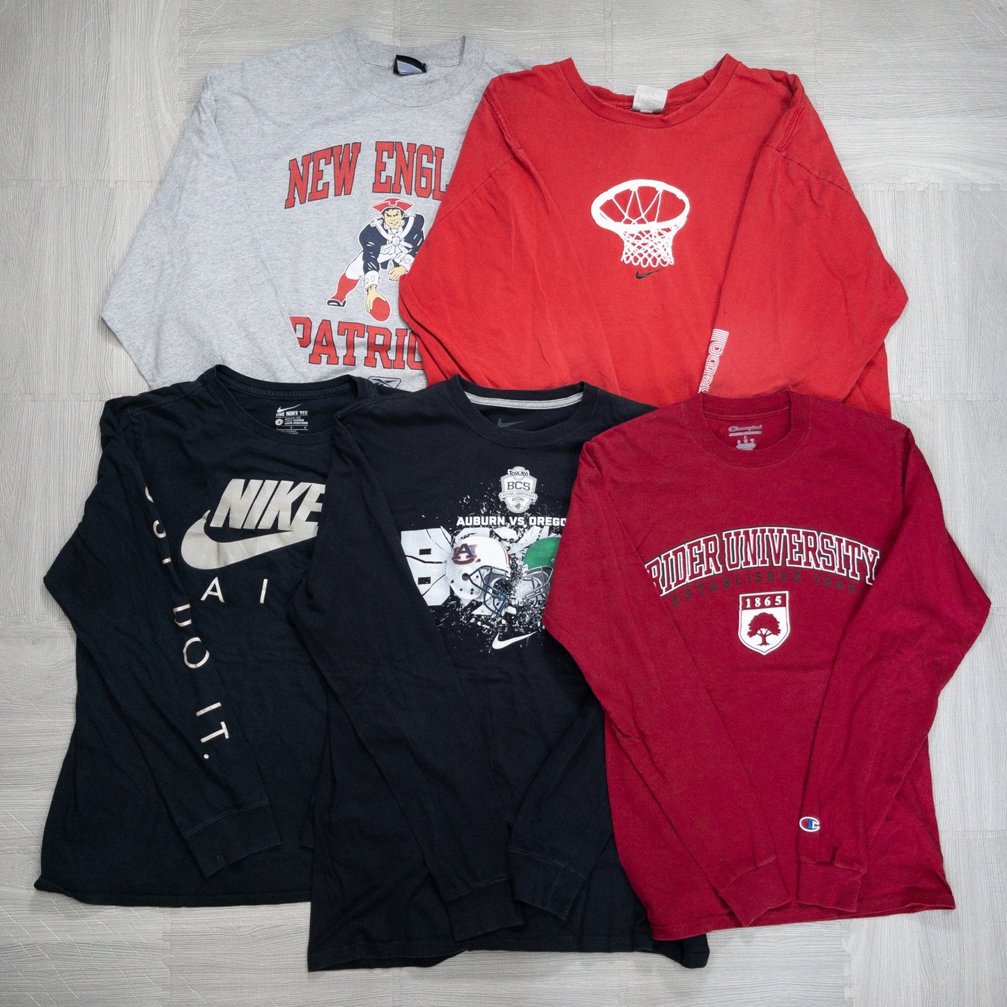 古着卸 現物まとめ売り 洗濯済 スポーツブランドミックス ロンT 長袖Tシャツ 20枚セット(S-XXL)ナイキ、チャンピオン等