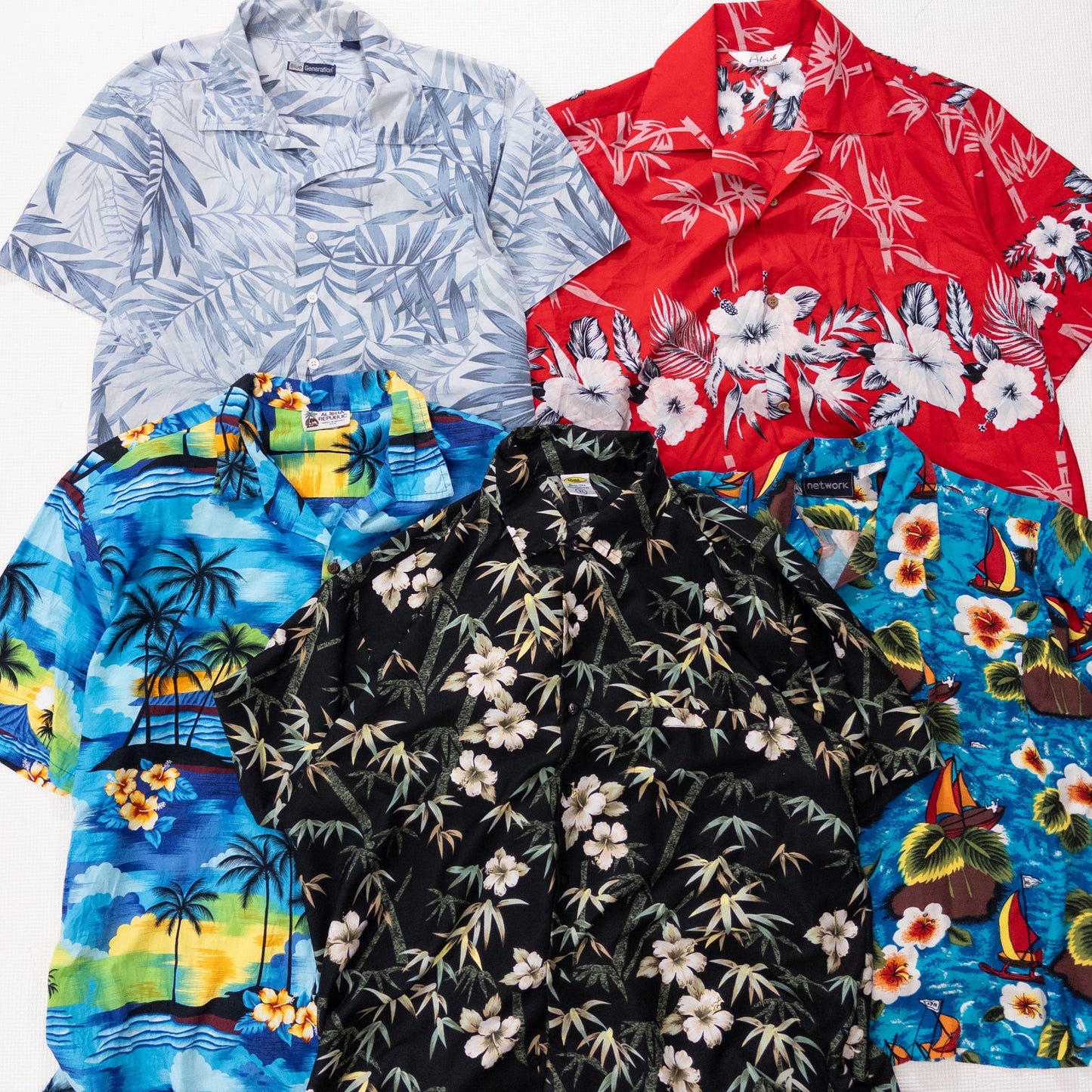 古着卸 現物まとめ売り 洗濯済み アロハシャツ 20枚セット(XS-XXXL)