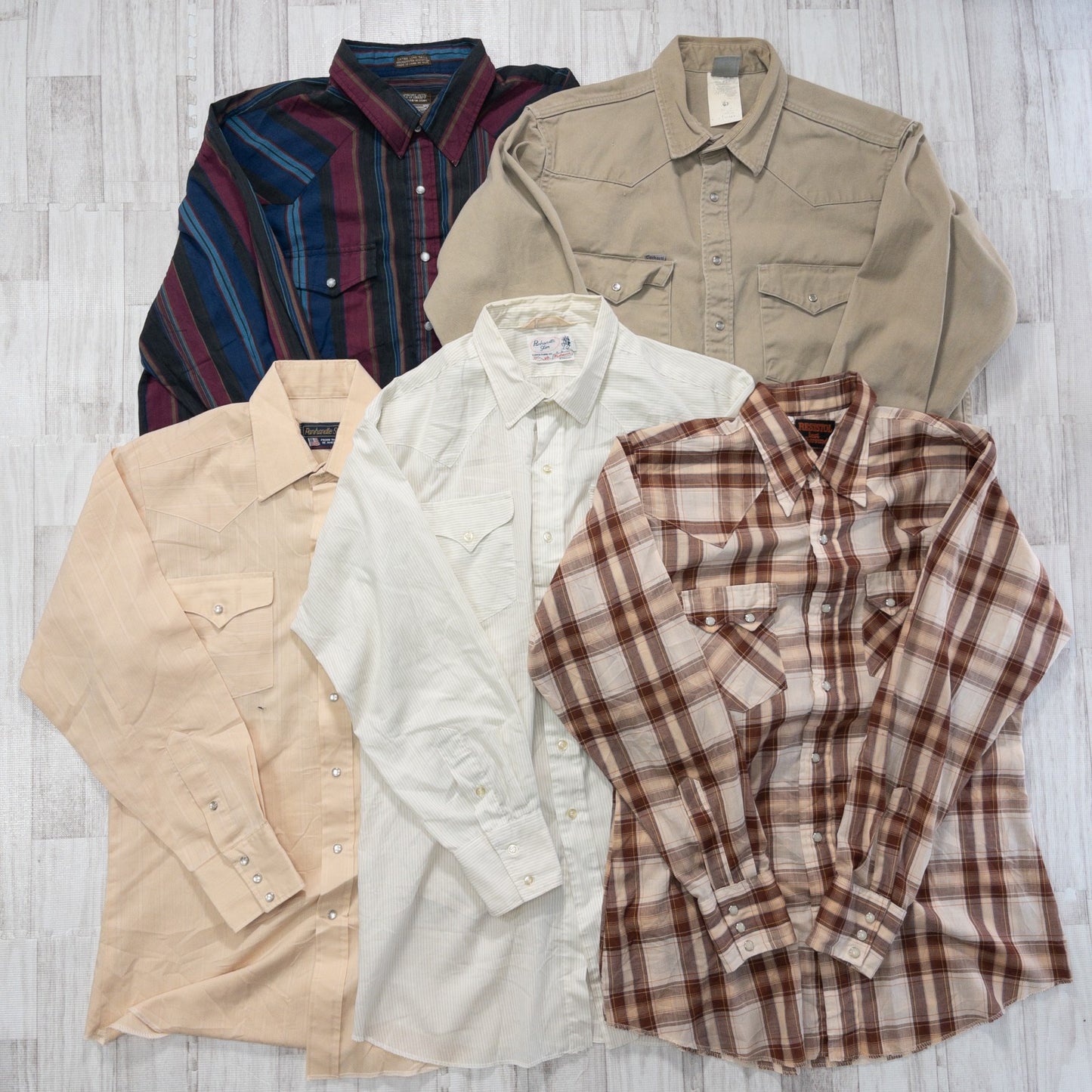 古着卸 現物まとめ売り 洗濯済み 長袖シャツ ウエスタンシャツ 20枚セット(S-XXL) w607004