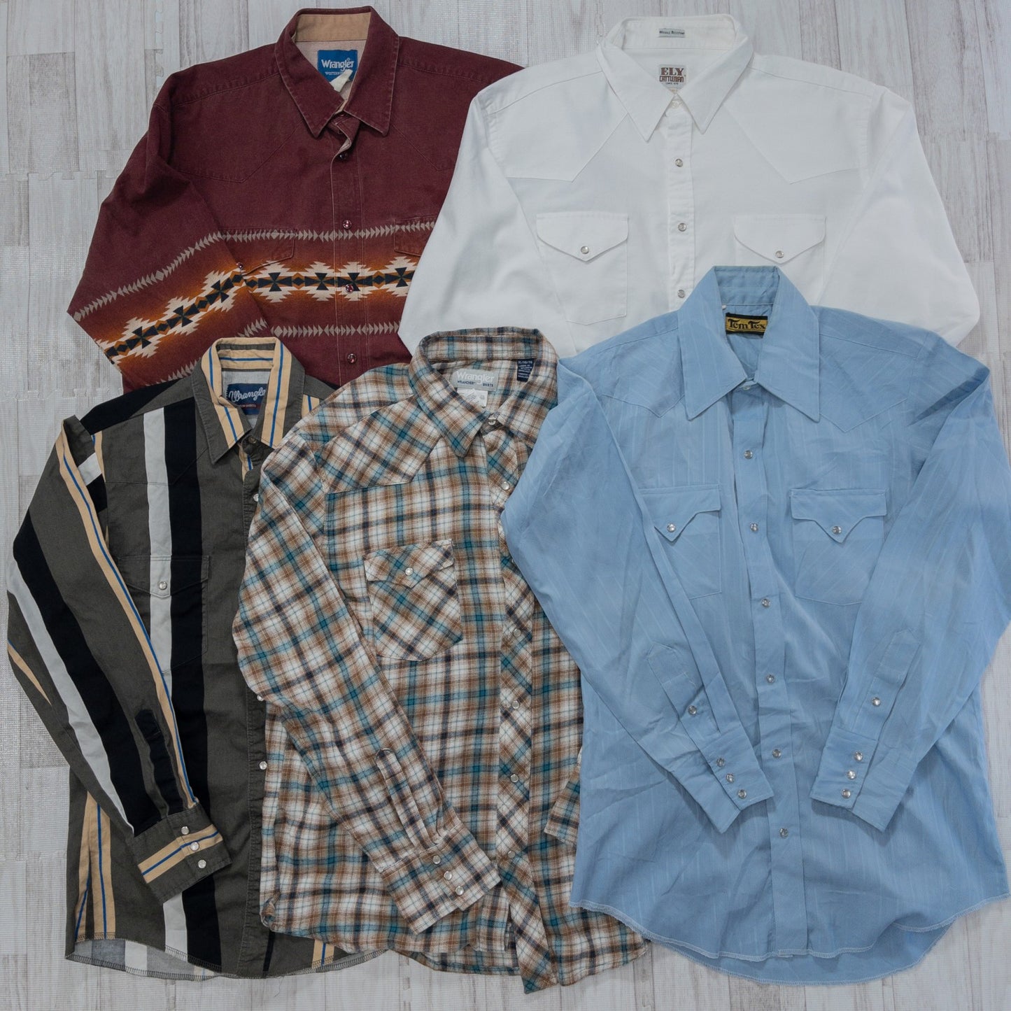 古着卸 現物まとめ売り 洗濯済み 長袖シャツ ウエスタンシャツ 20枚セット(S-XXL) w607006