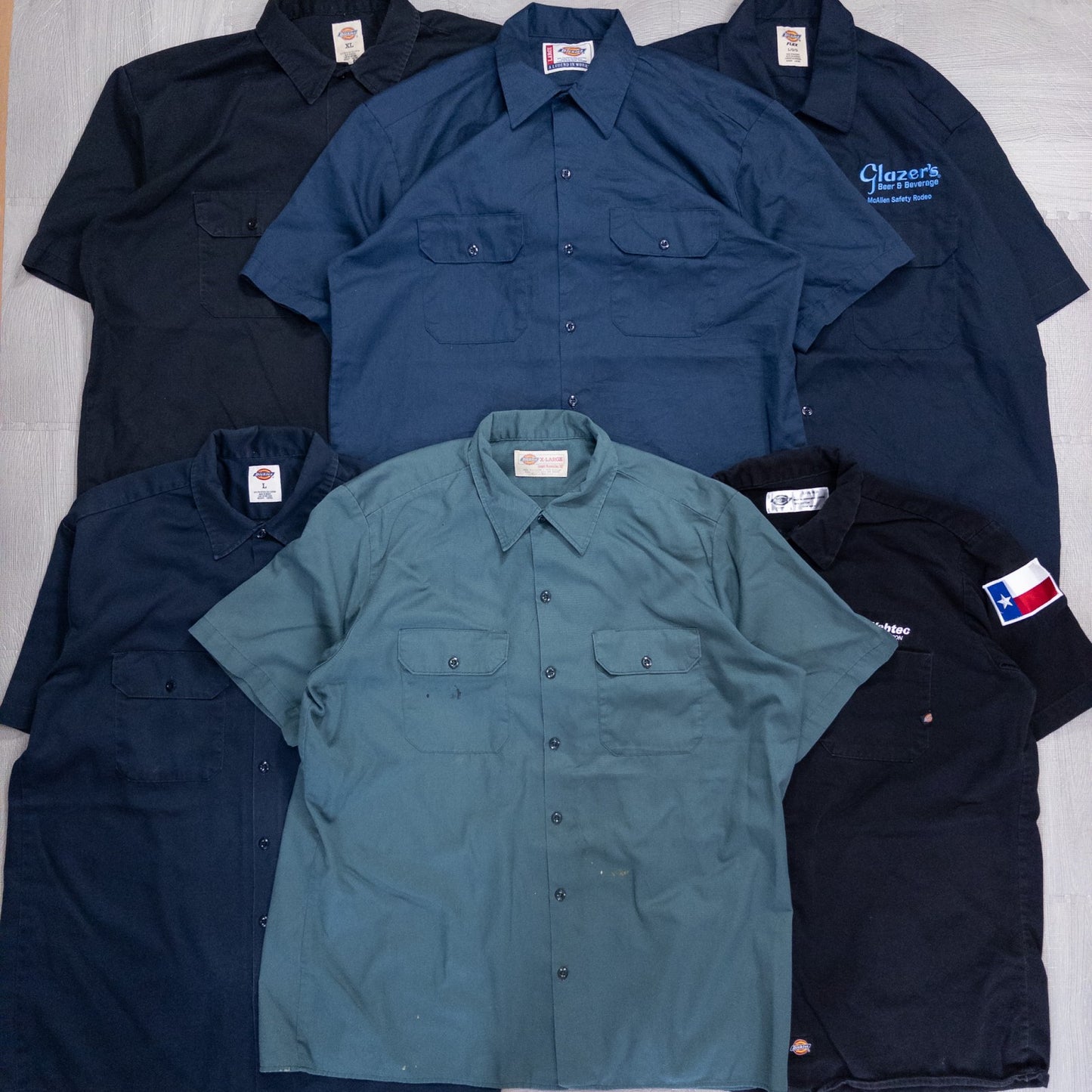 古着卸 現物まとめ売り 洗濯済み DICKIES ディッキーズ 半袖 ワークシャツ 半袖シャツ 23枚セット(L~XL) w613001