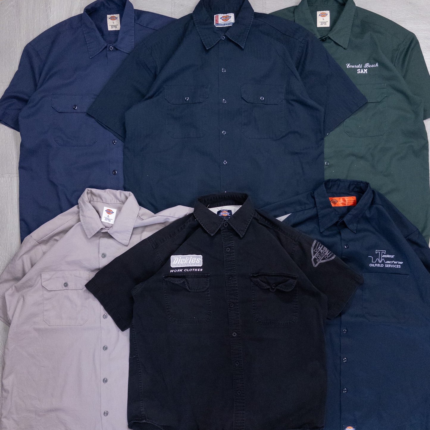 古着卸 現物まとめ売り 洗濯済み DICKIES ディッキーズ 半袖 ワークシャツ 半袖シャツ 23枚セット(L~XL) w613001