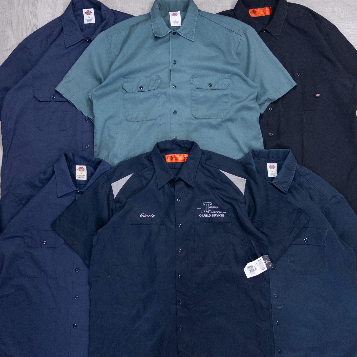 古着卸 現物まとめ売り 洗濯済み DICKIES ディッキーズ 半袖 ワークシャツ 半袖シャツ 23枚セット(L~XL) w613001