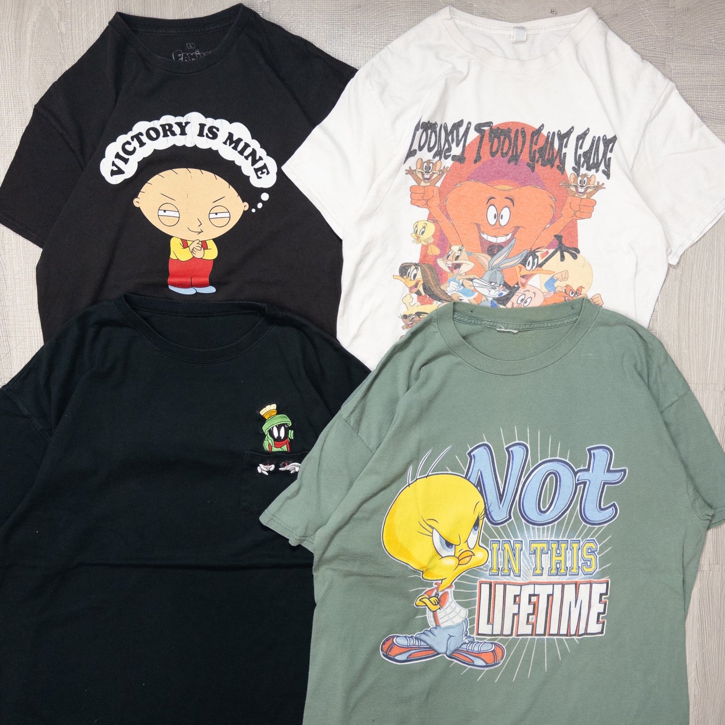 古着卸 現物まとめ売り 洗濯済み USキャラクター 半袖Tシャツ 16枚セット(S-XXXL) w701001