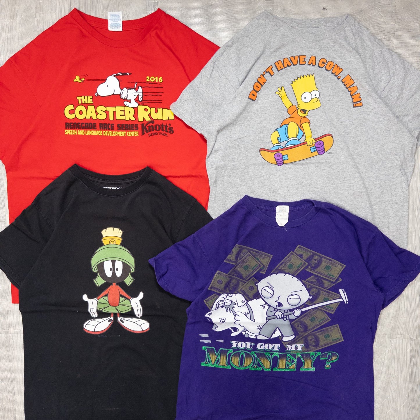 古着卸 現物まとめ売り 洗濯済み USキャラクター 半袖Tシャツ 16枚セット(S-XXXL) w701001
