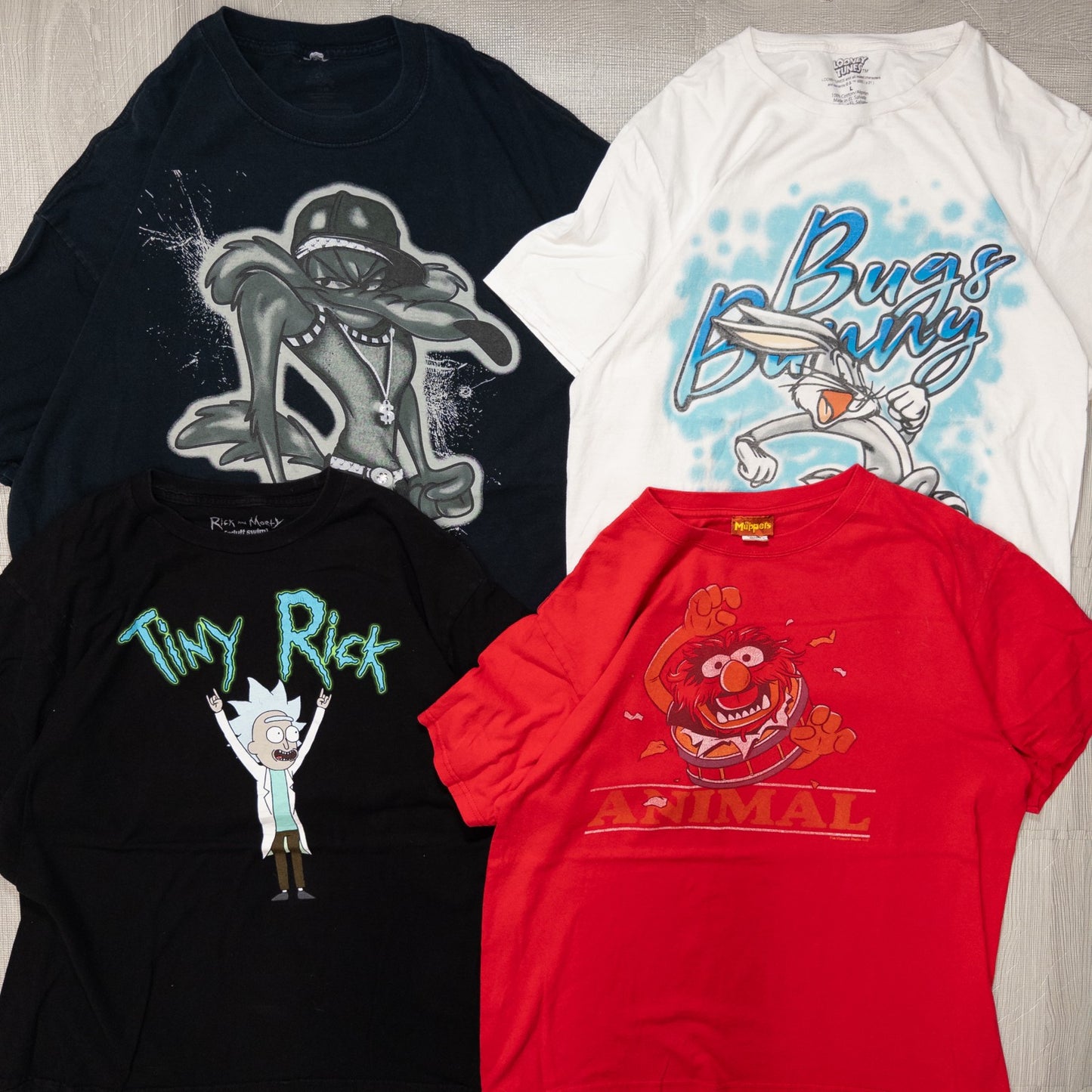 古着卸 現物まとめ売り 洗濯済み USキャラクター 半袖Tシャツ 16枚セット(S-XXXL) w701001