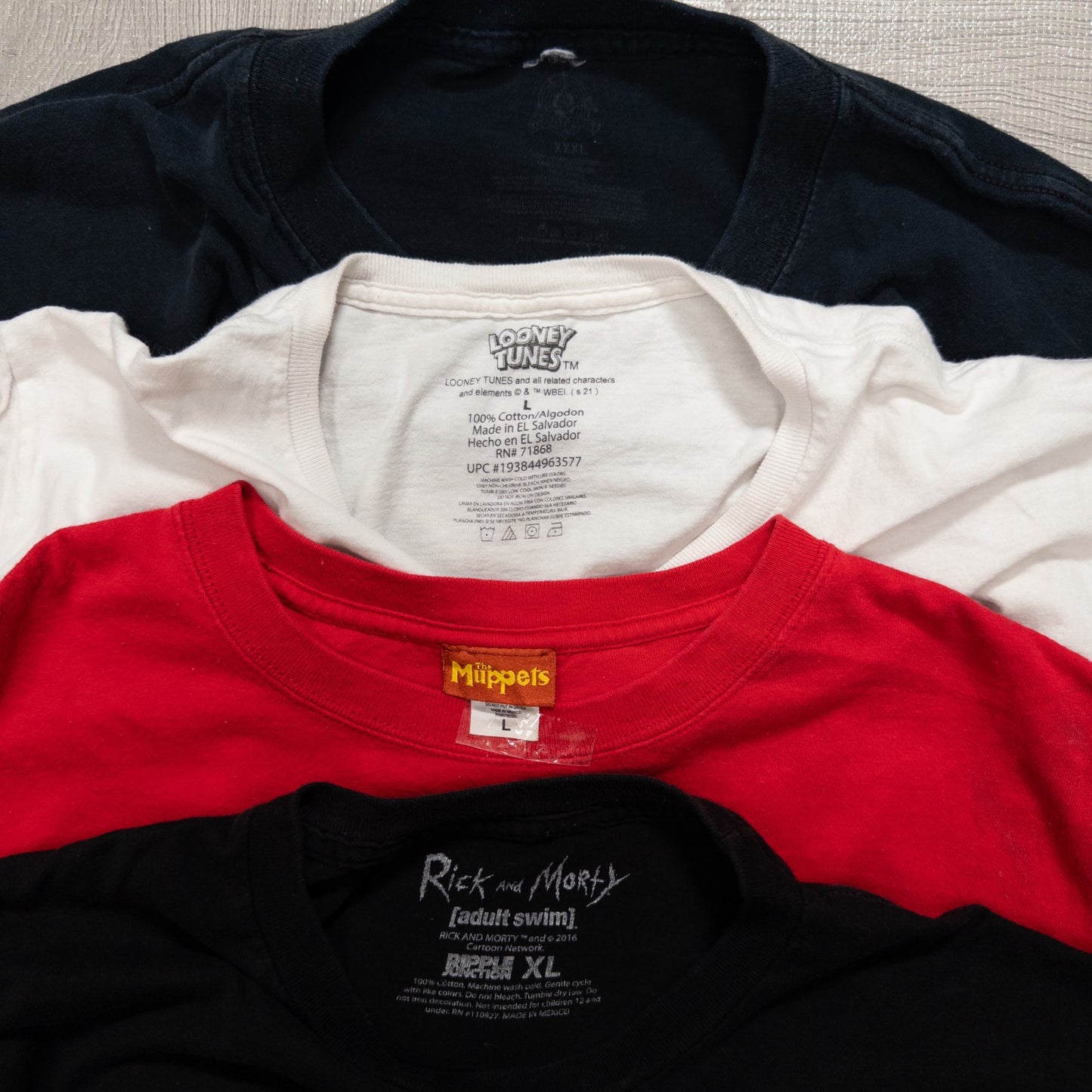 古着卸 現物まとめ売り 洗濯済み USキャラクター 半袖Tシャツ 16枚セット(S-XXXL) w701001