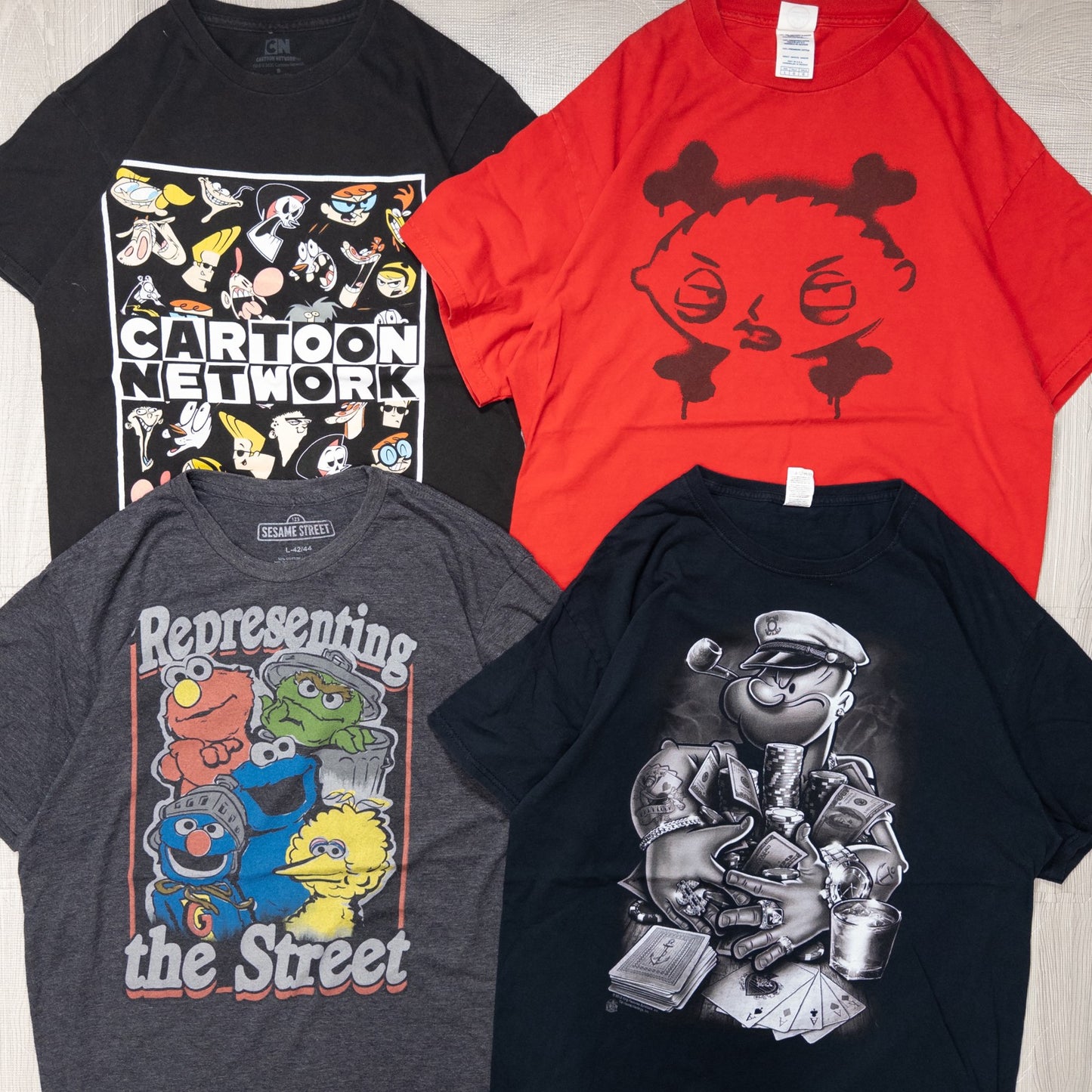 古着卸 現物まとめ売り 洗濯済み USキャラクター 半袖Tシャツ 16枚セット(S-XXXL) w701001
