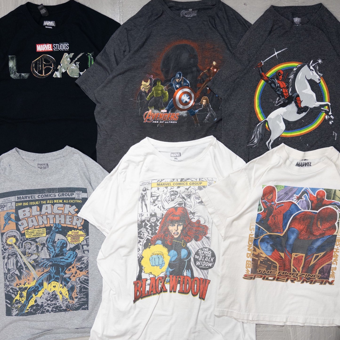 古着卸 現物まとめ売り 洗濯済み MARVEL アベンジャーズ 半袖Tシャツ 23枚セット(S-XXL) w701003