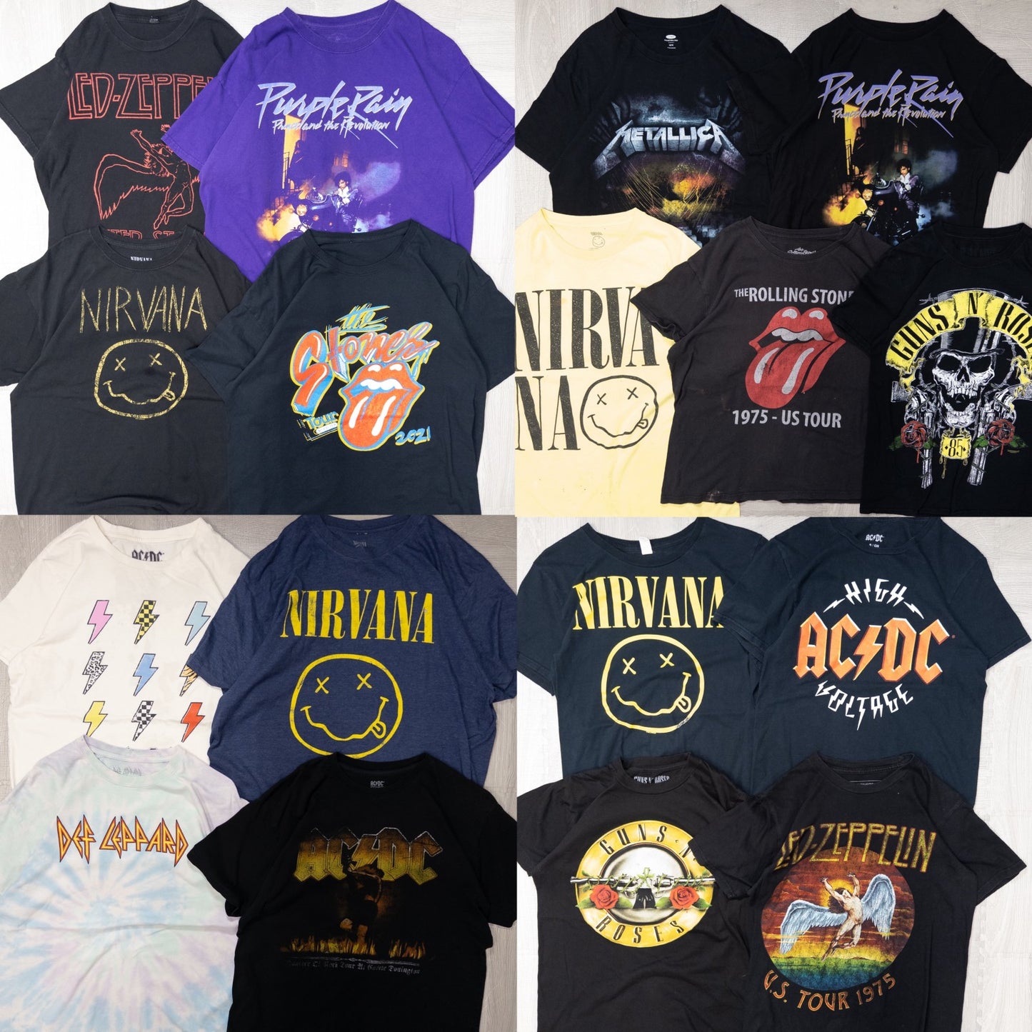 古着卸 現物まとめ売り 洗濯済み バンド 半袖Tシャツ 17枚セット(S-XXL) w701005