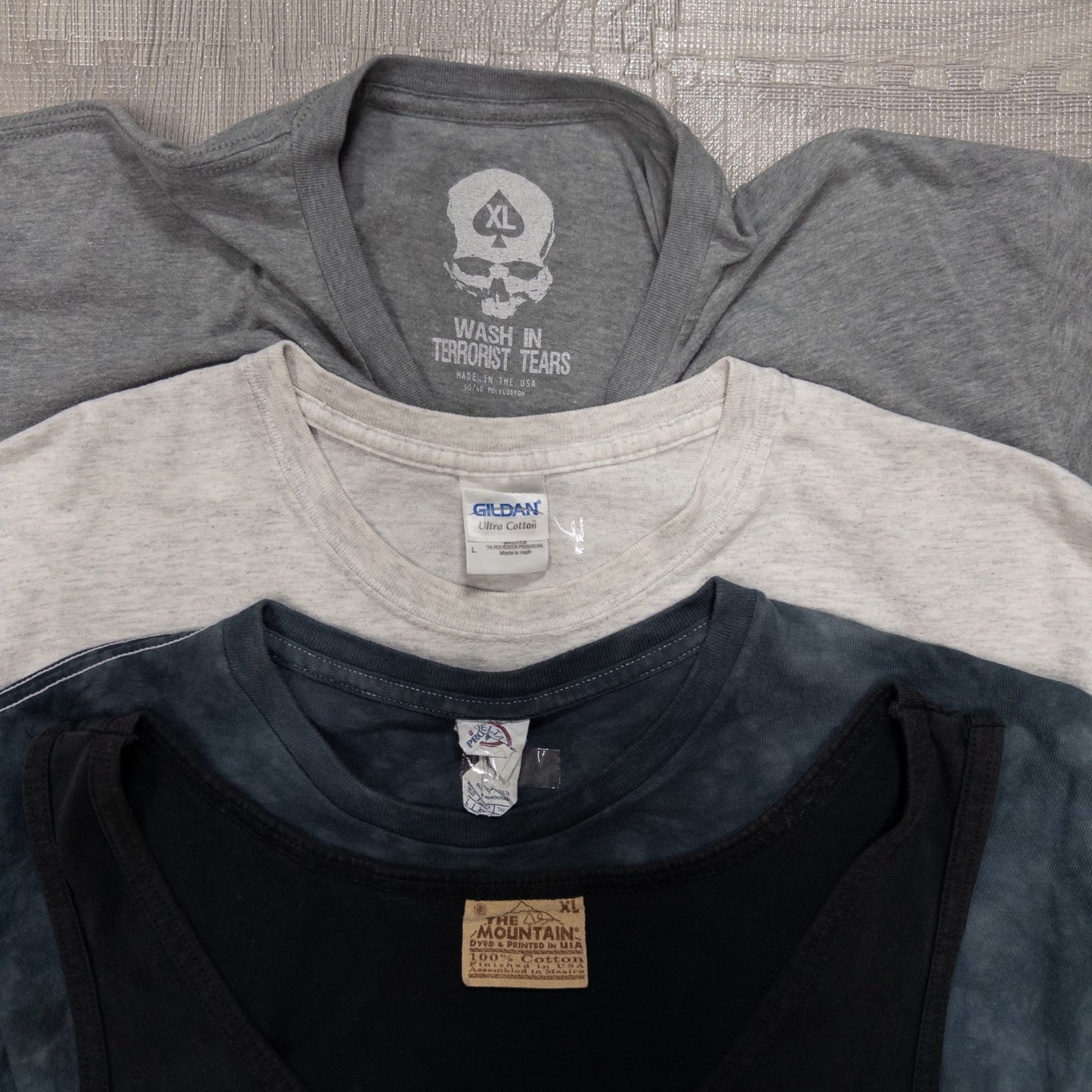 古着卸 現物まとめ売り 洗濯済み スカル 半袖Tシャツ タンクトップ1枚 計15枚セット(M-XXXL) w701007