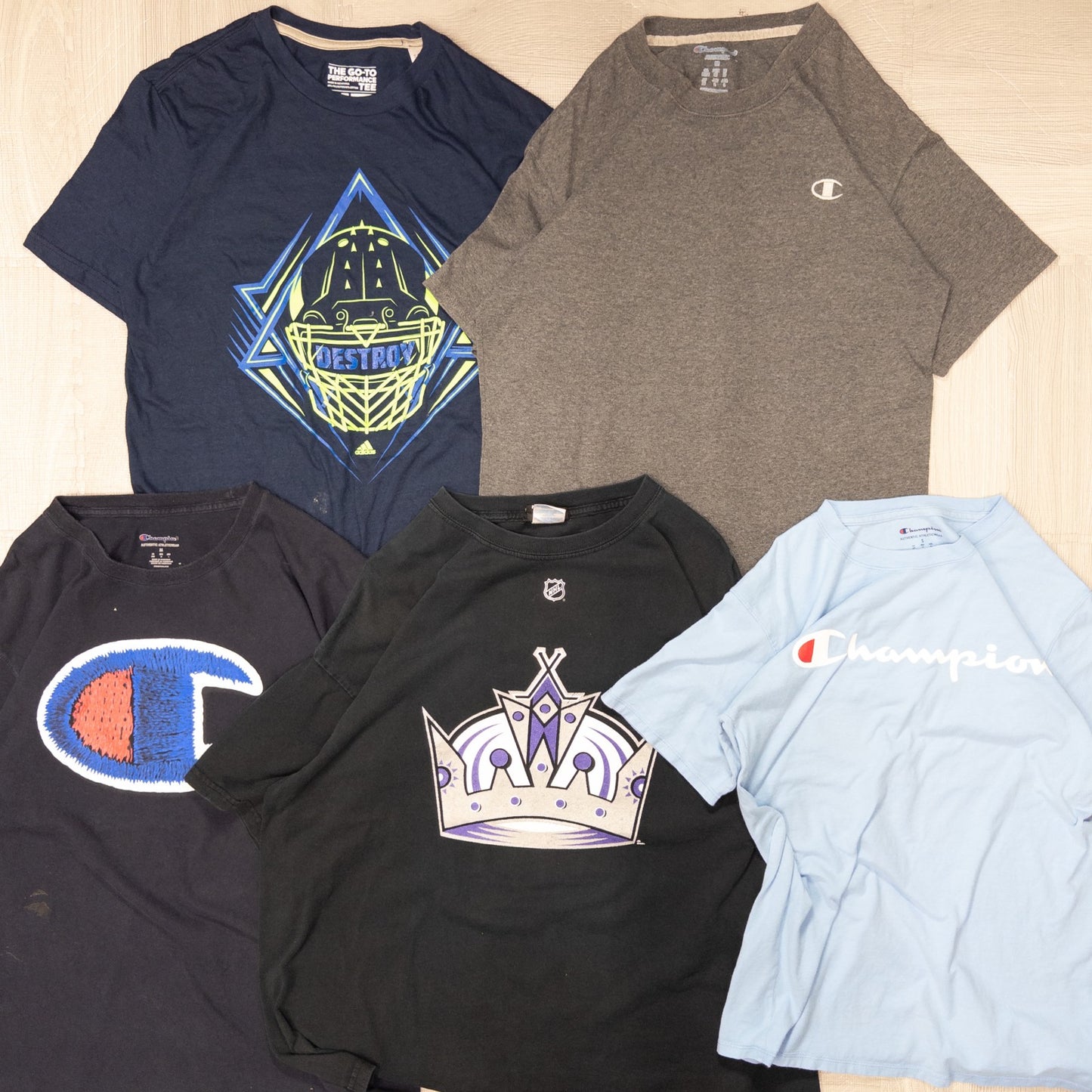 古着卸 現物まとめ売り 洗濯済み スポーツブランドMIX 半袖Tシャツ アディダス チャンピオン等 20枚セット(S-XXXL) w702001