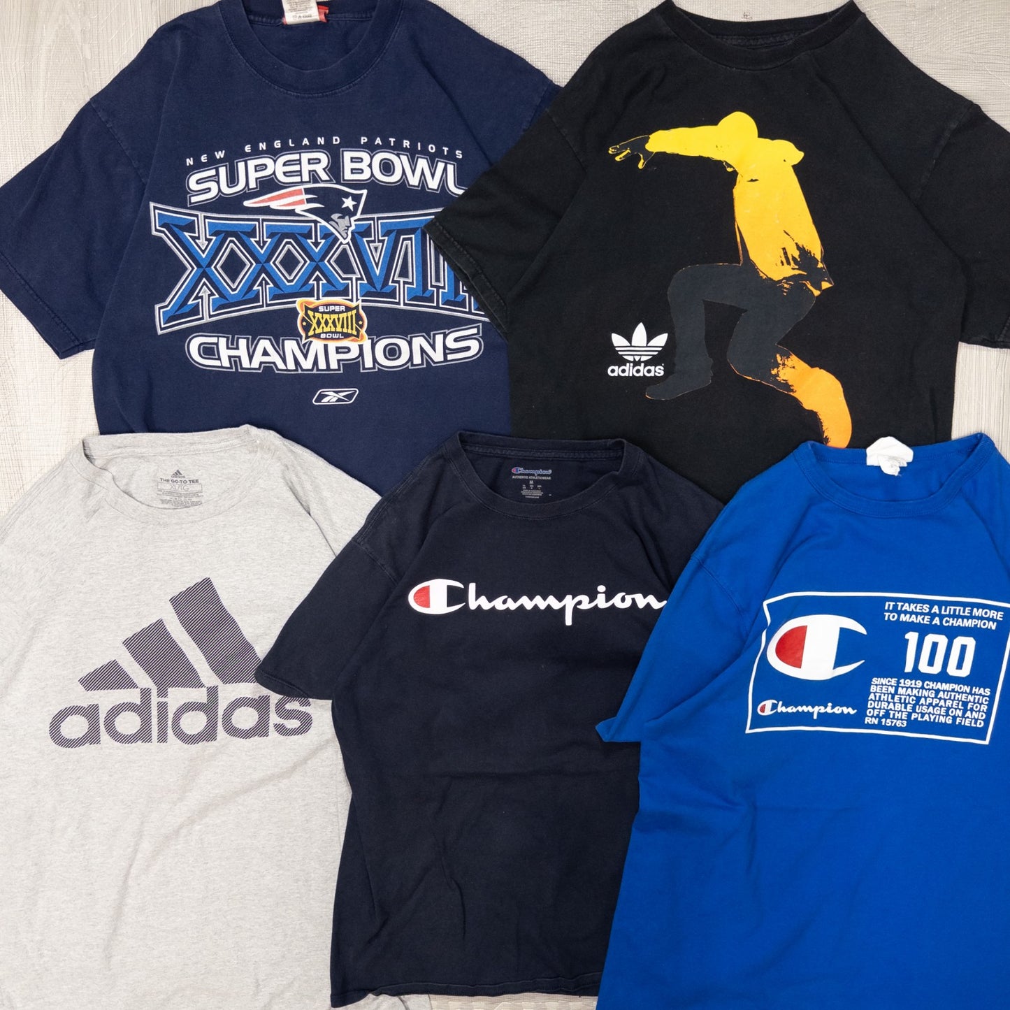 古着卸 現物まとめ売り 洗濯済み スポーツブランドMIX 半袖Tシャツ アディダス チャンピオン等 20枚セット(S-XXXL) w702001