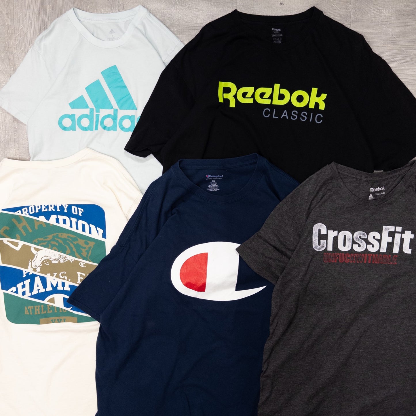 古着卸 現物まとめ売り 洗濯済み スポーツブランドMIX 半袖Tシャツ アディダス チャンピオン等 20枚セット(S-XXXL) w702001