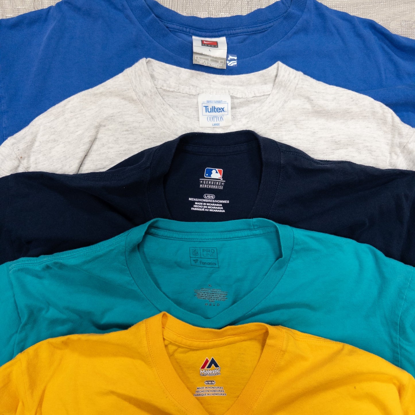 古着卸 現物まとめ売り 洗濯済み NFL MLB NHL オフィシャルチーム系 半袖Tシャツ 17枚セット(L-XXL) w702003