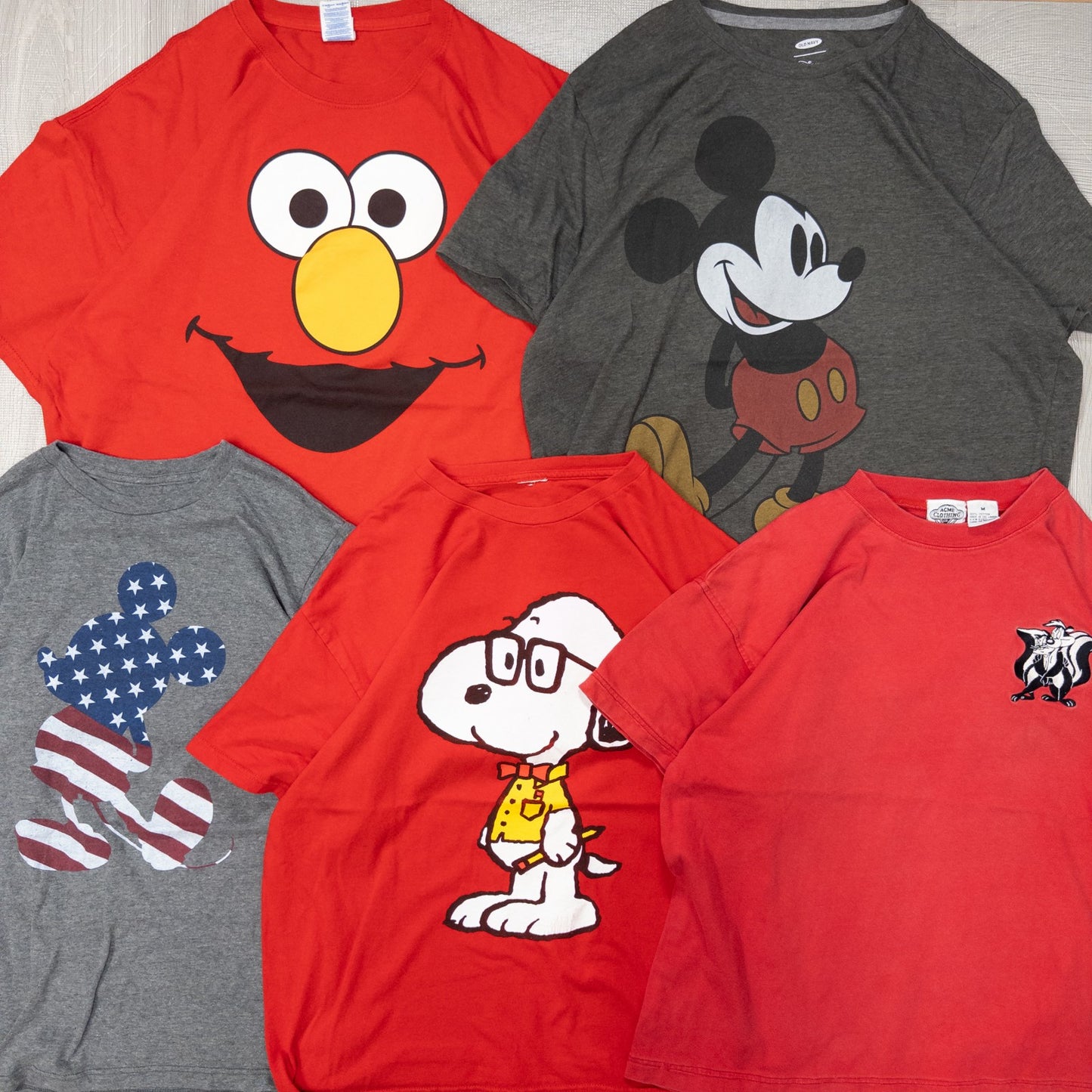 古着卸 現物まとめ売り 洗濯済み USキャラクター 半袖Tシャツ 20枚セット(S-XXL) w703002