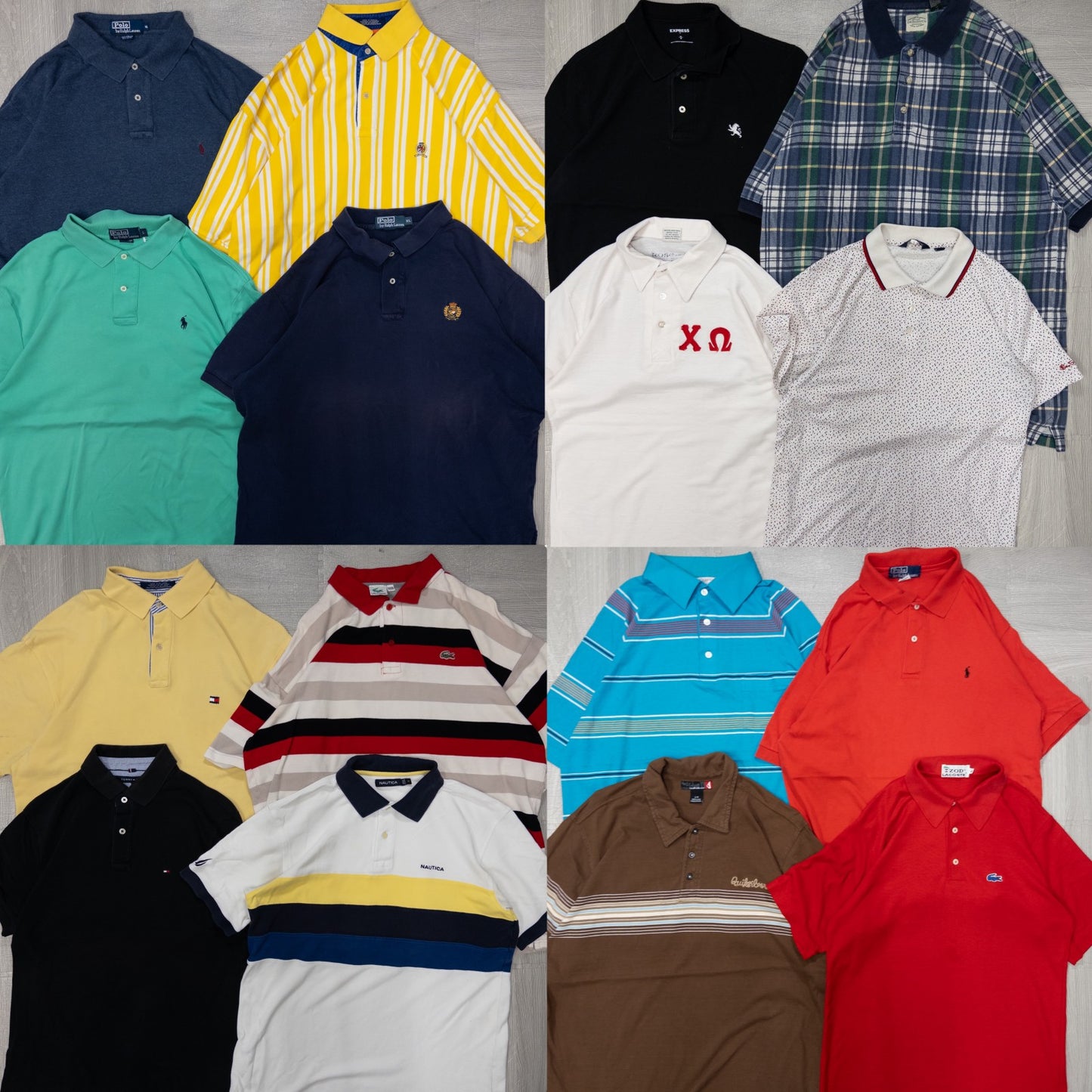 古着卸 現物まとめ売り 洗濯済み ブランドミックス 半袖ポロシャツ 16枚セット(S-XXXL) w703005