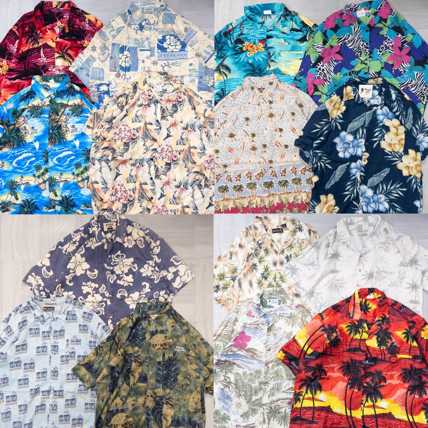 古着卸 現物まとめ売り 洗濯済み アロハシャツ 15枚セット(M-XXL) w704004